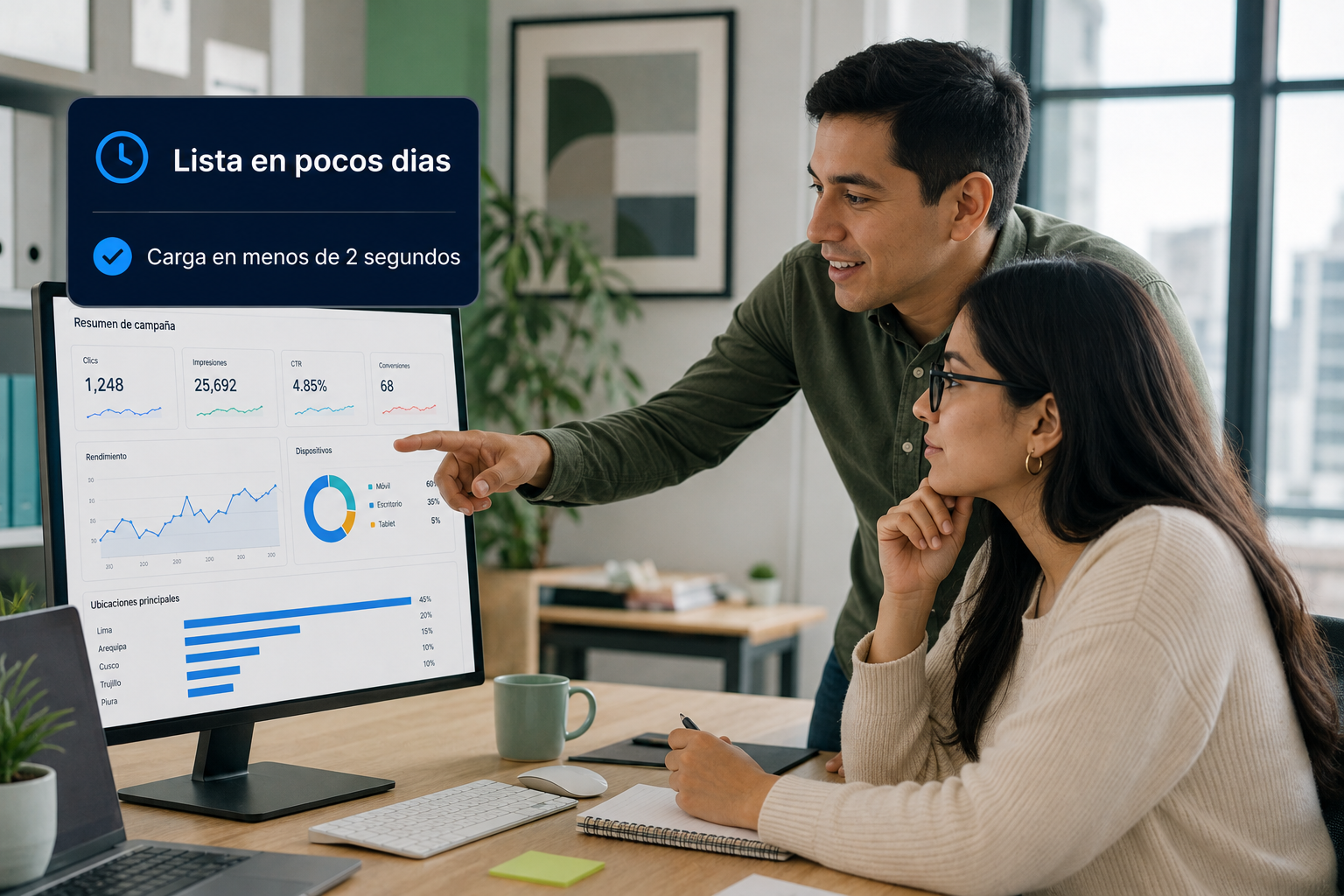 Landing lista en pocos días y con carga rápida