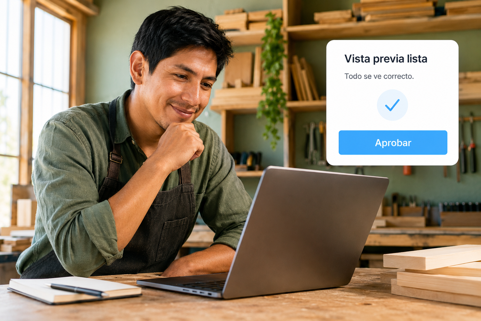 Cliente aprobando la vista previa de su web terminada