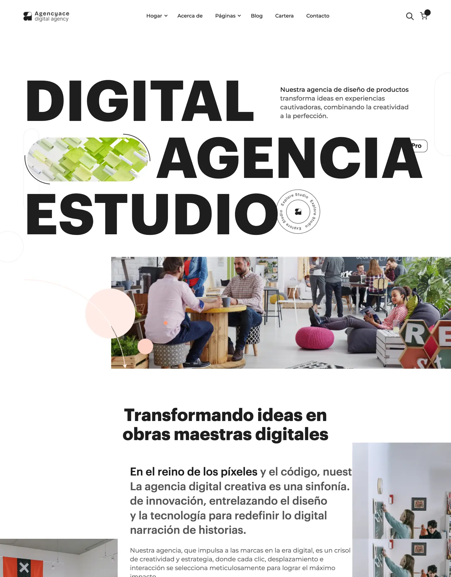 Diseño de página web para agencias y estudios