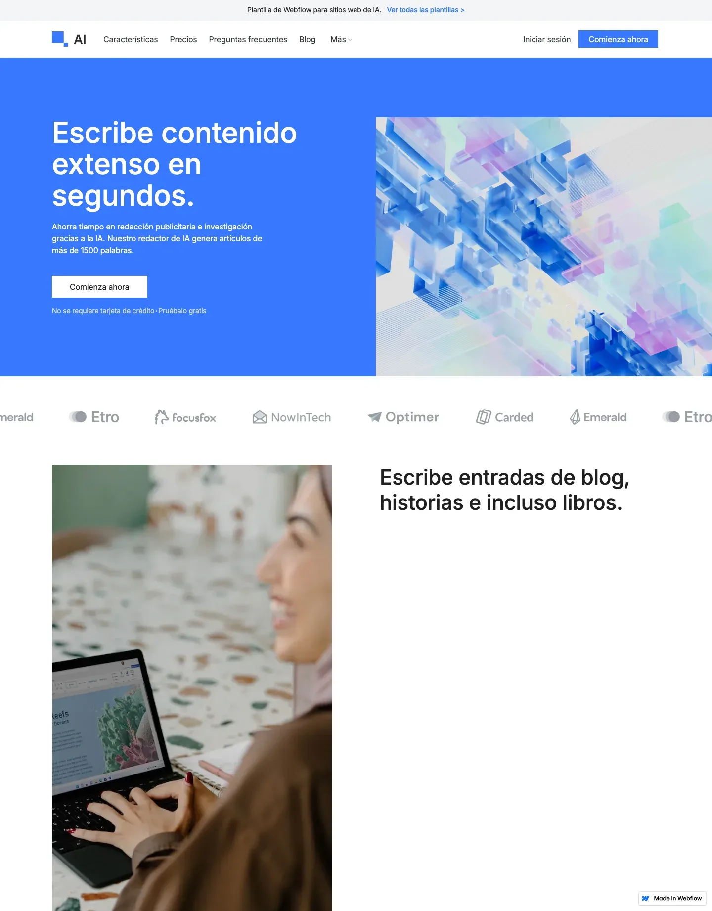 Diseño de página web para landing pages