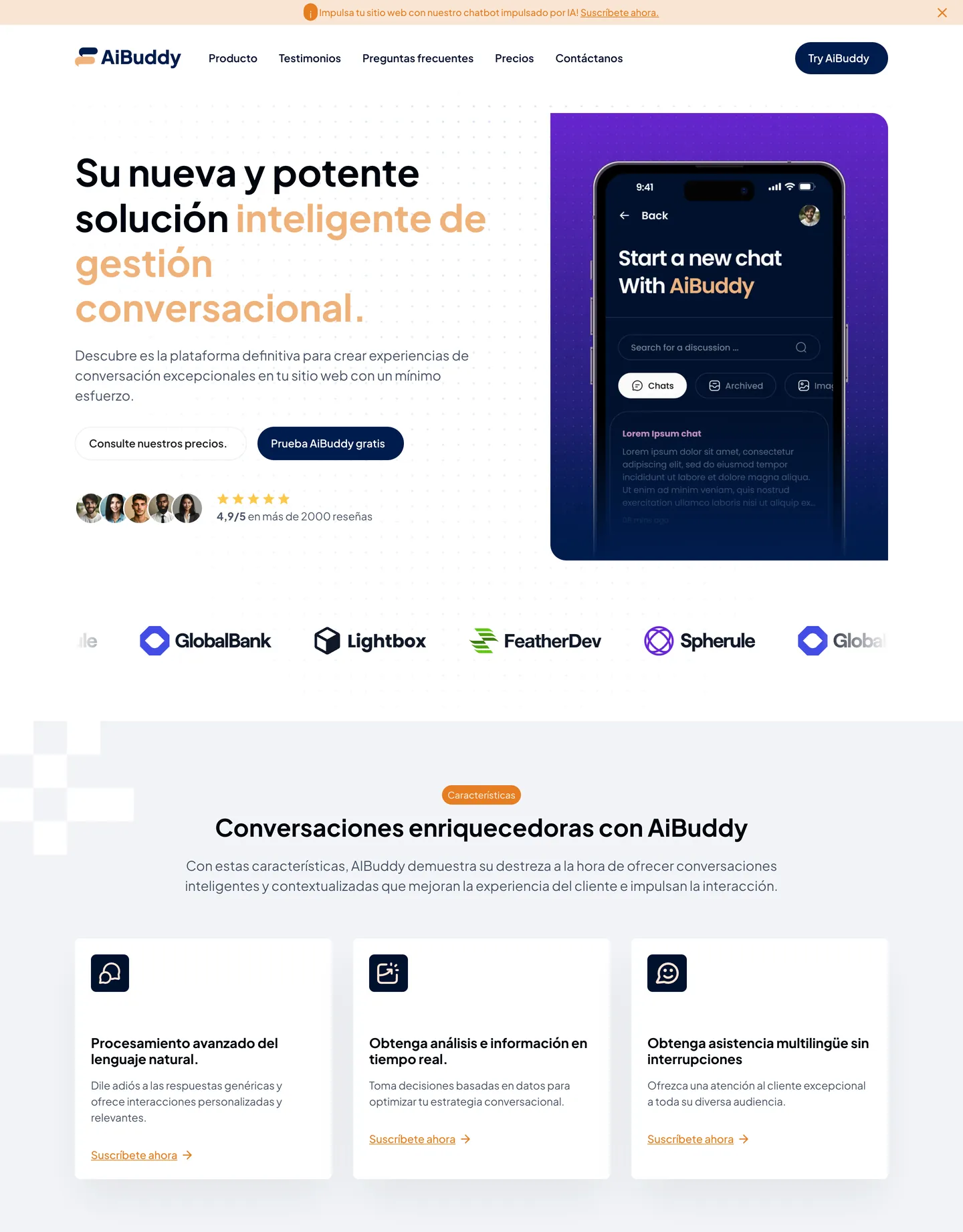 Diseño de página web para landing pages