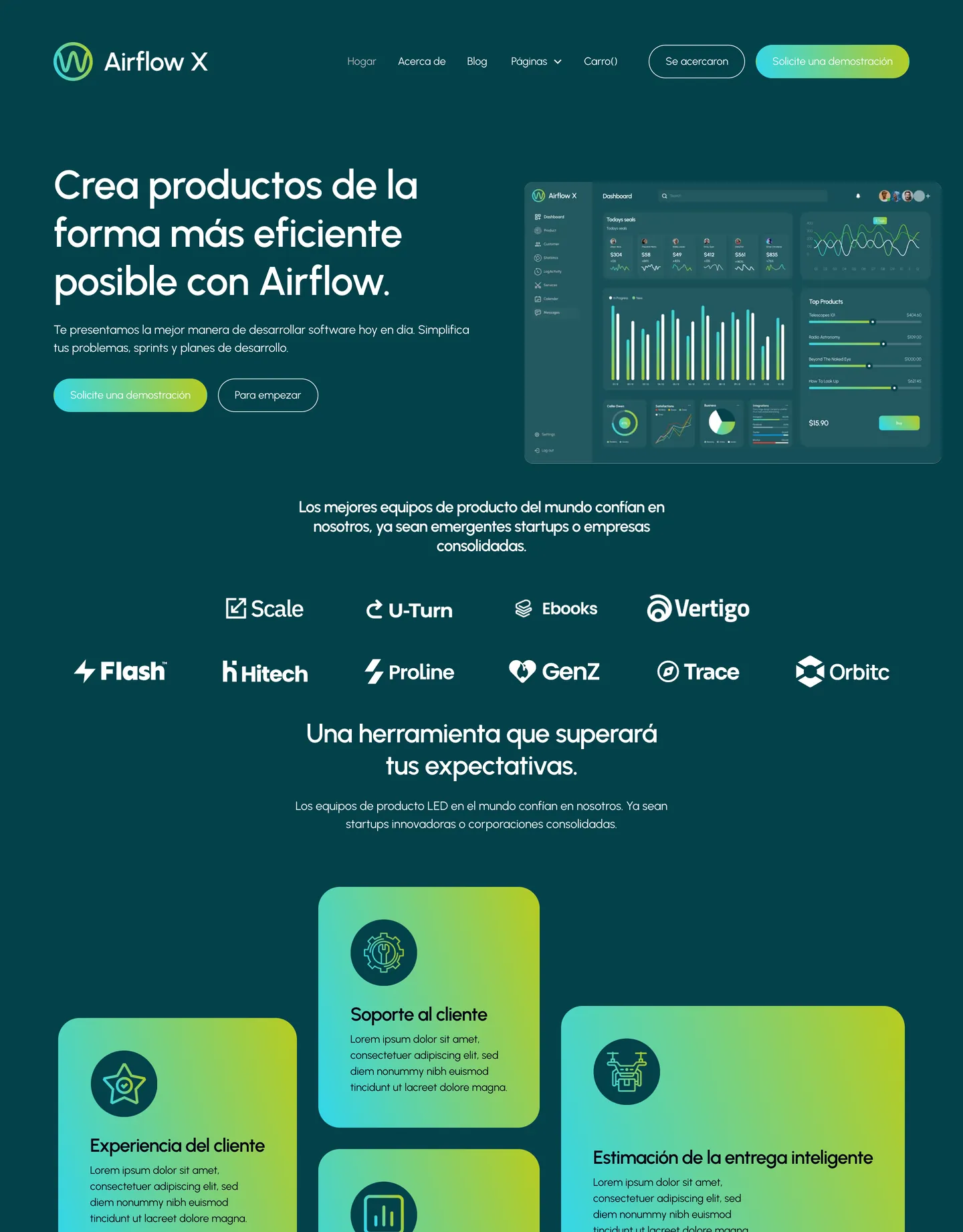 Diseño de página web para landing pages