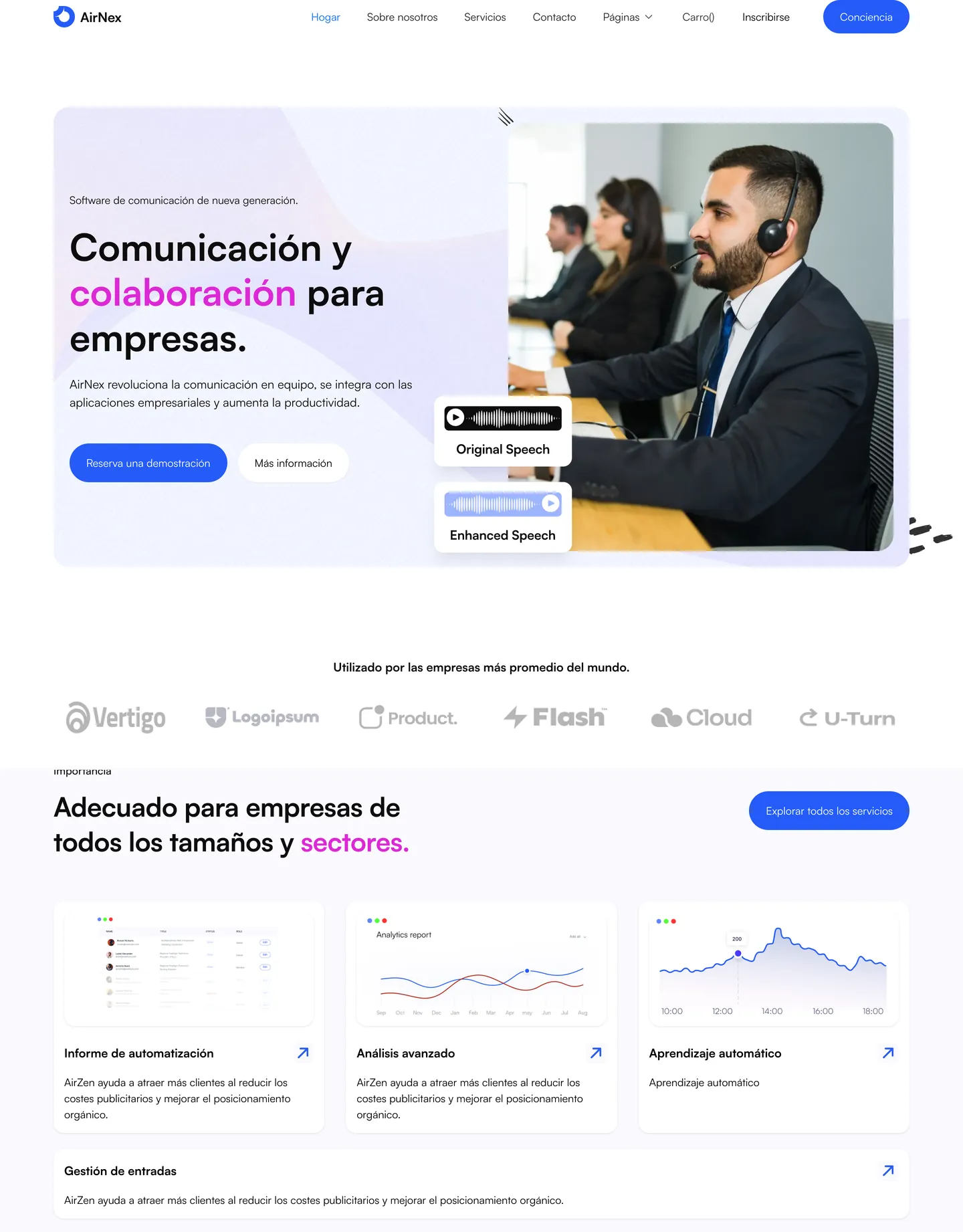 Diseño de página web para landing pages