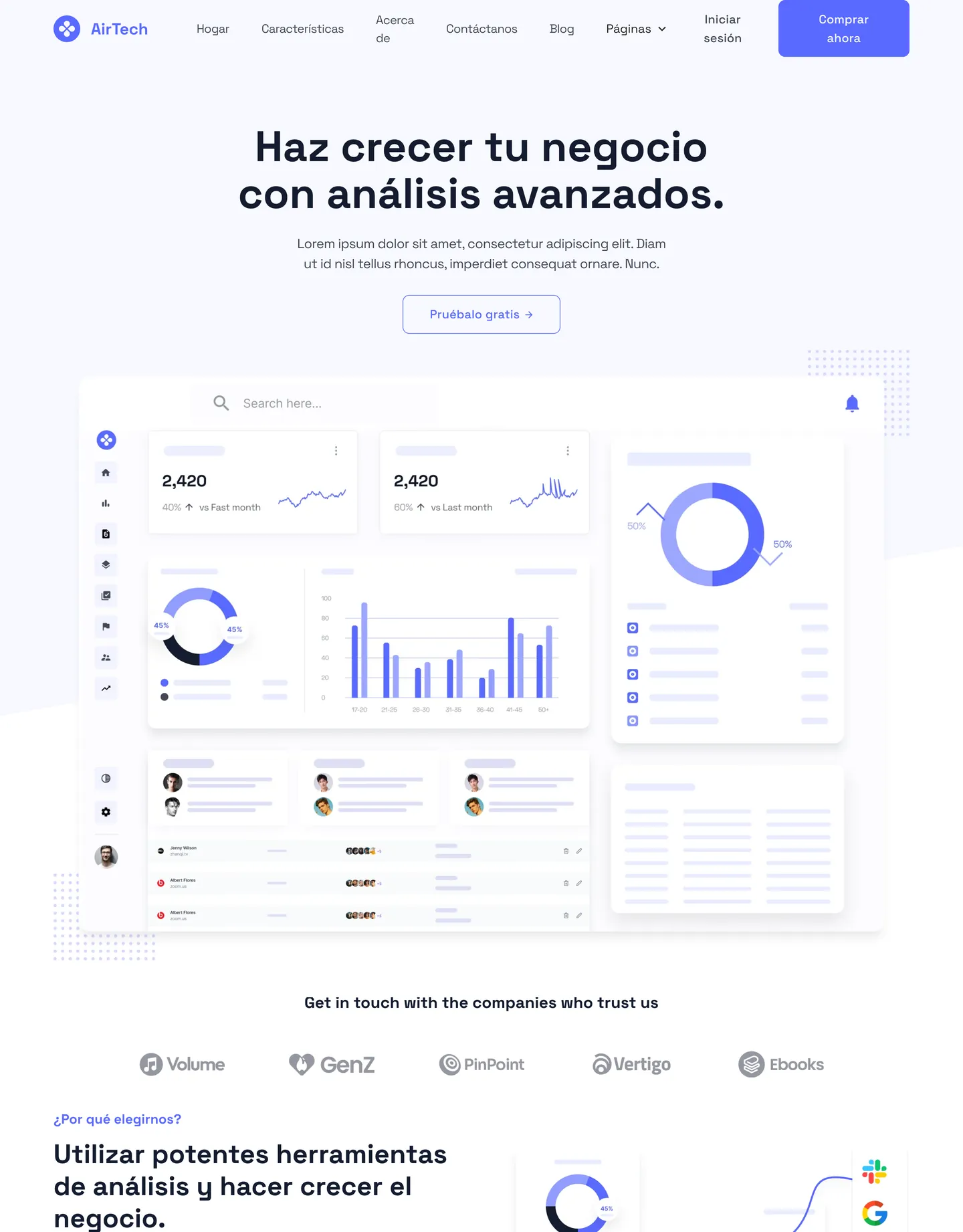 Diseño de página web para landing pages