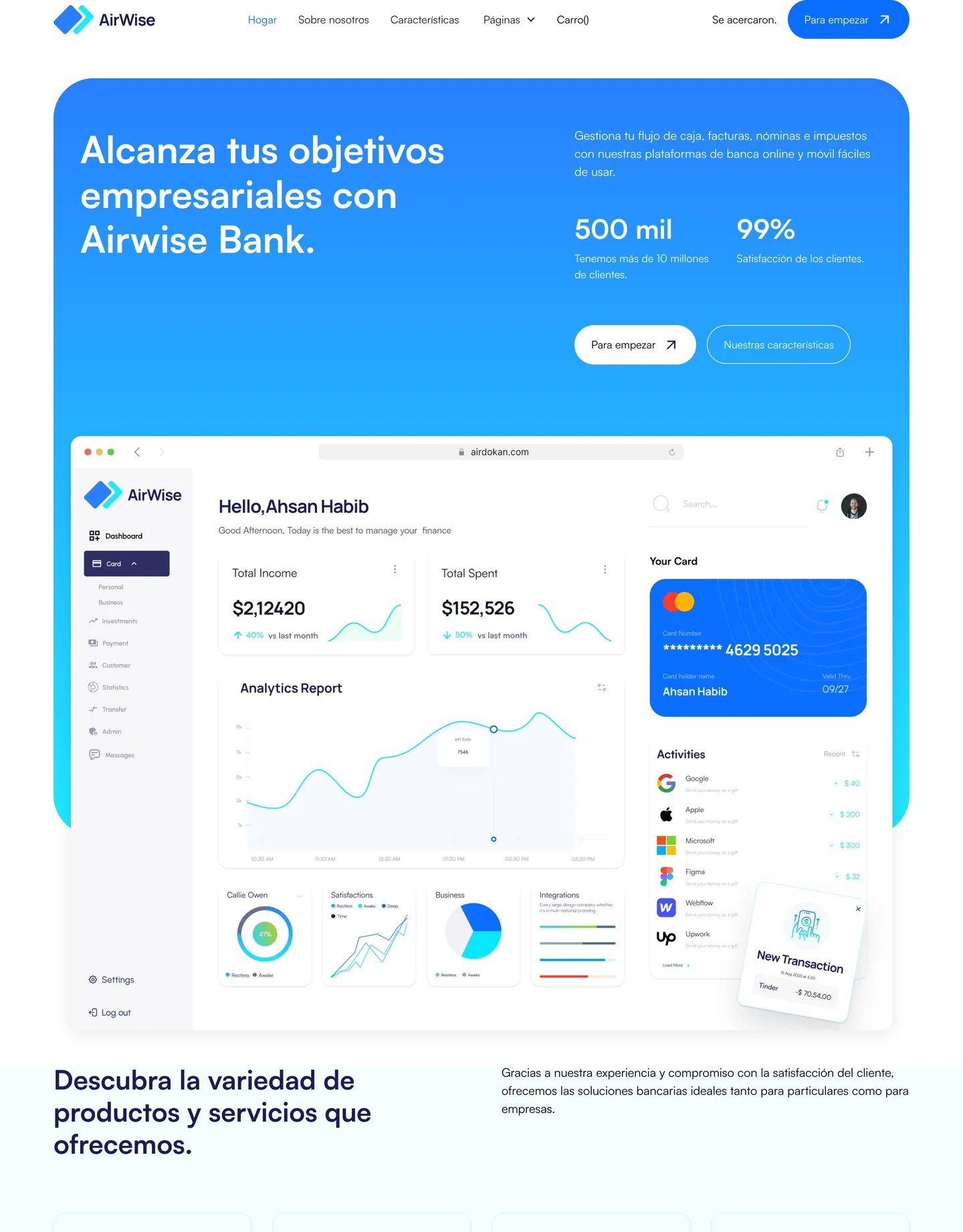 Diseño de página web para landing pages