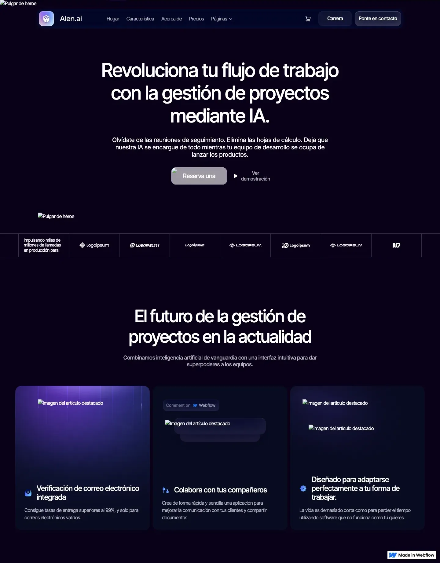 Diseño de página web para software y apps