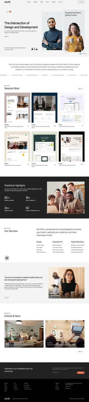 Diseño de página web para agencias y estudios