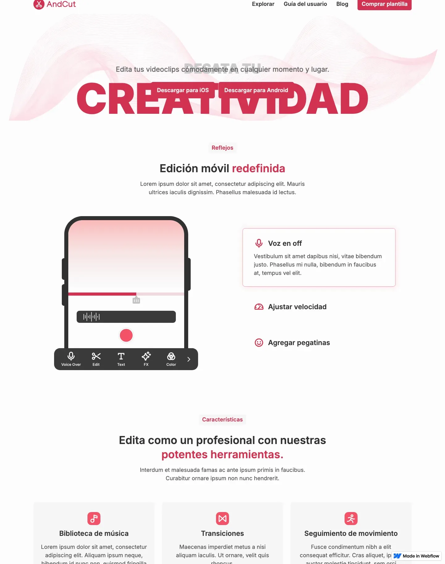 Diseño de página web para landing pages