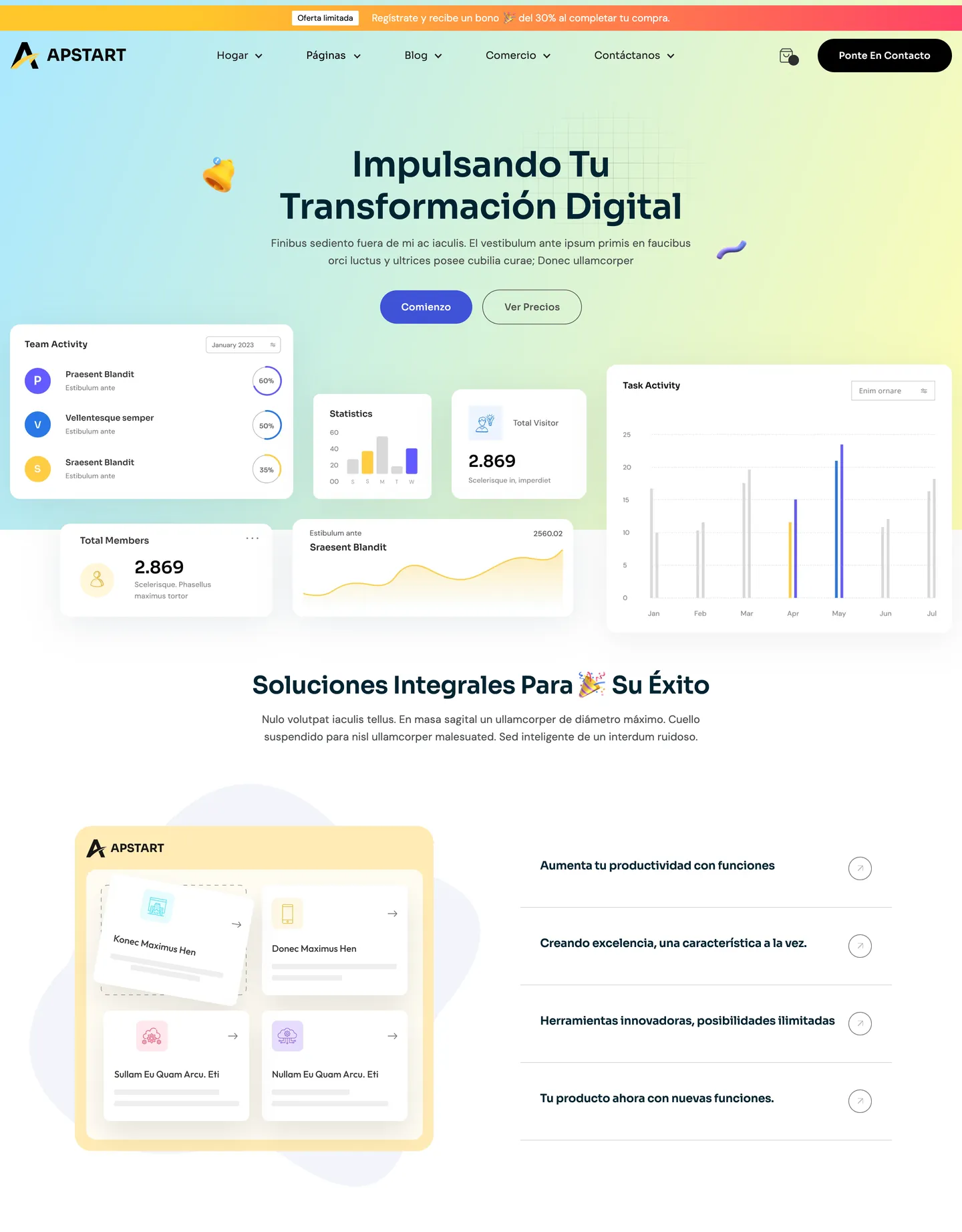 Diseño de página web para landing pages