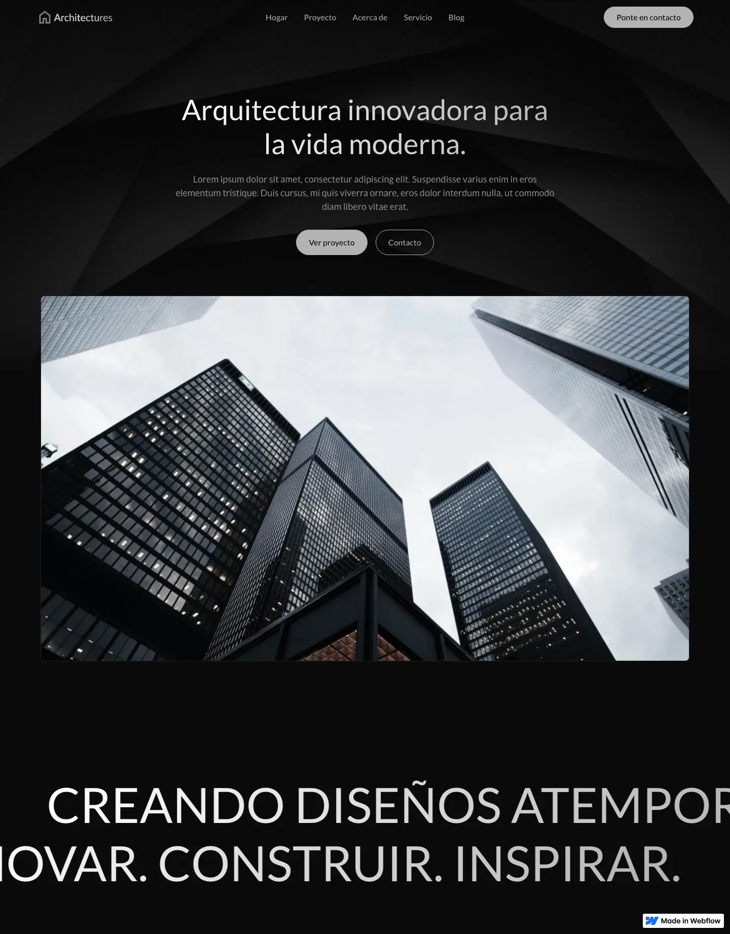 Diseño de página web para construcción y arquitectura