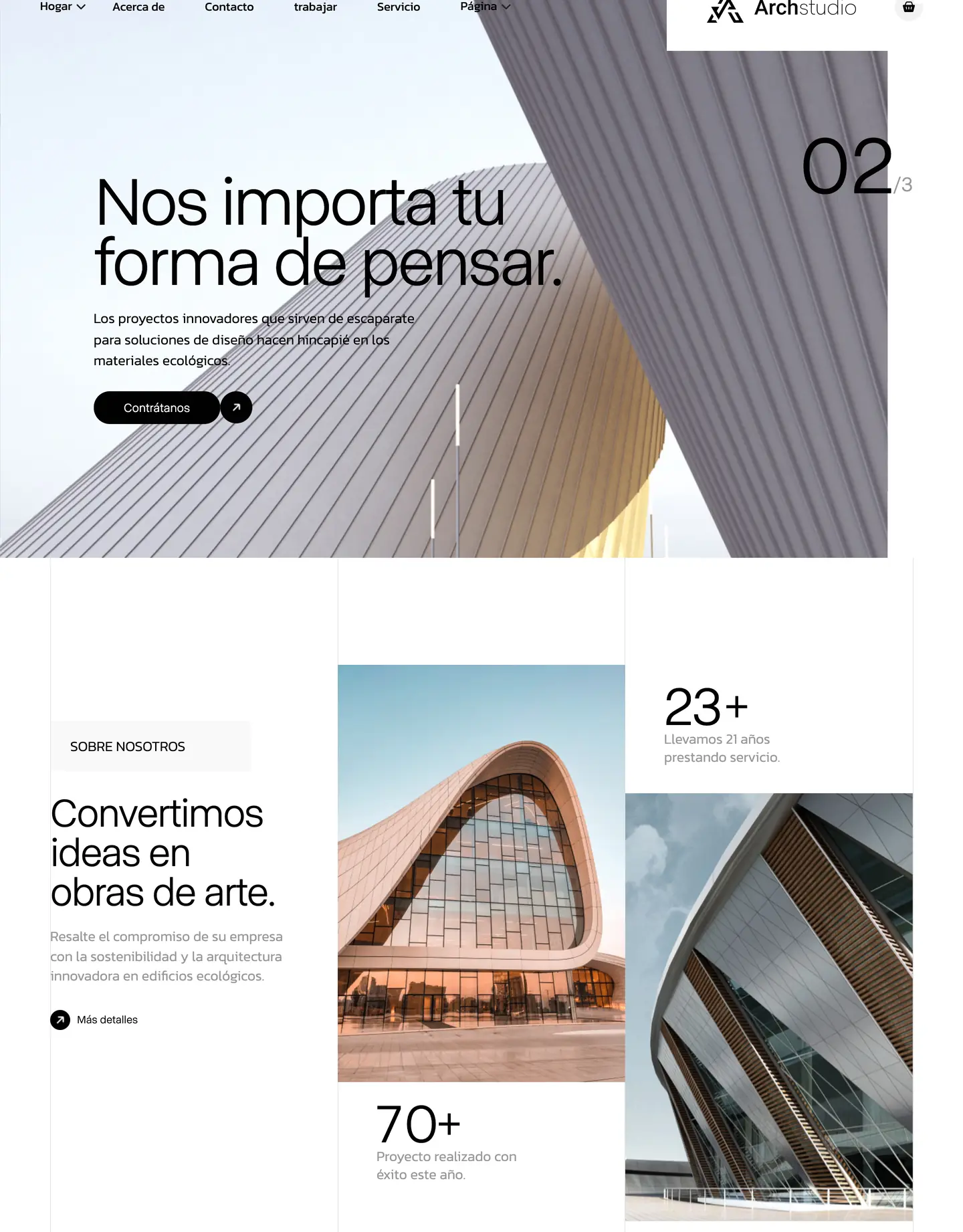 Diseño de página web para construcción y arquitectura