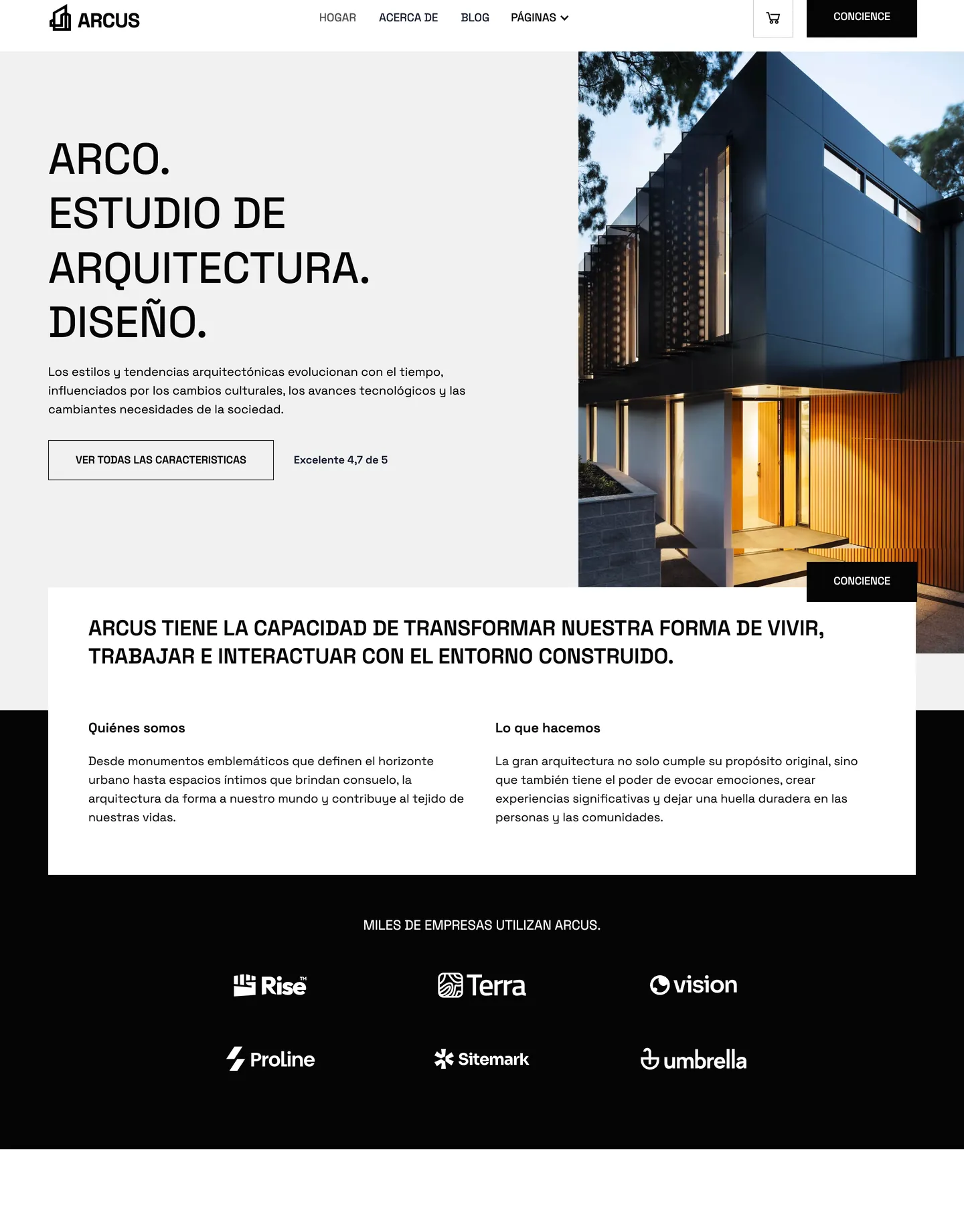 Diseño de página web para construcción y arquitectura