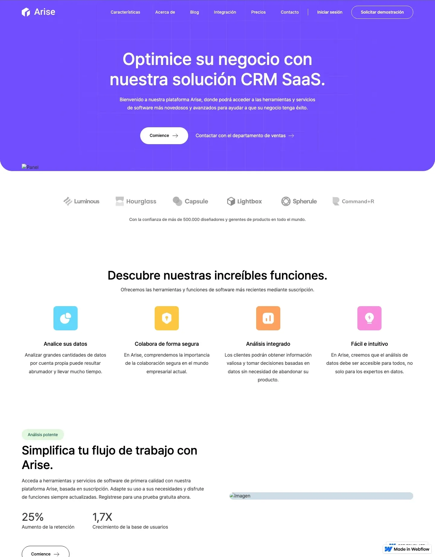 Diseño de página web para landing pages