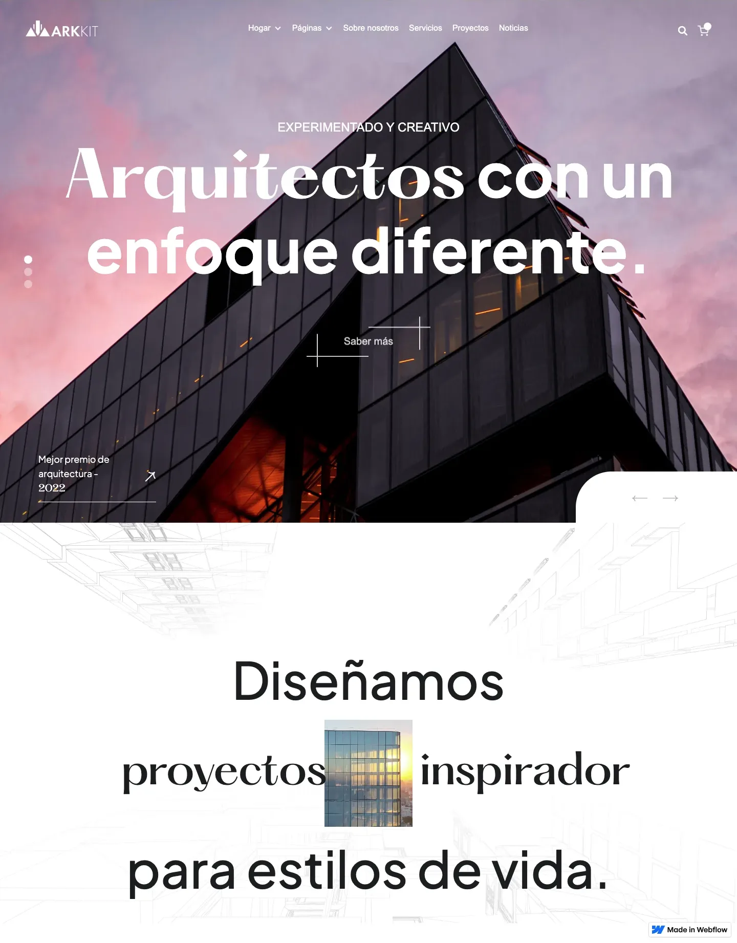 Diseño de página web para construcción y arquitectura