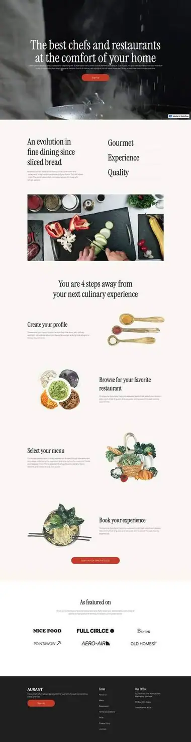 Diseño de página web para restaurantes y cafés