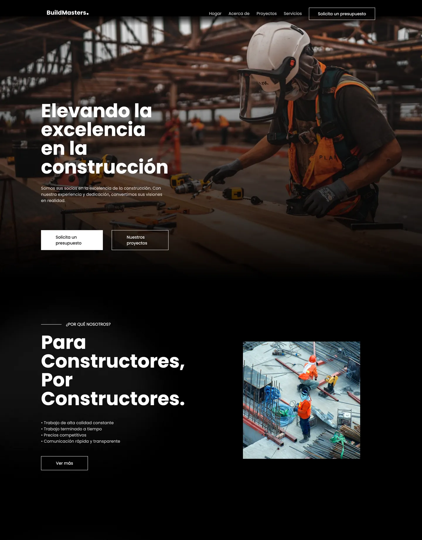 Diseño de página web para construcción y arquitectura
