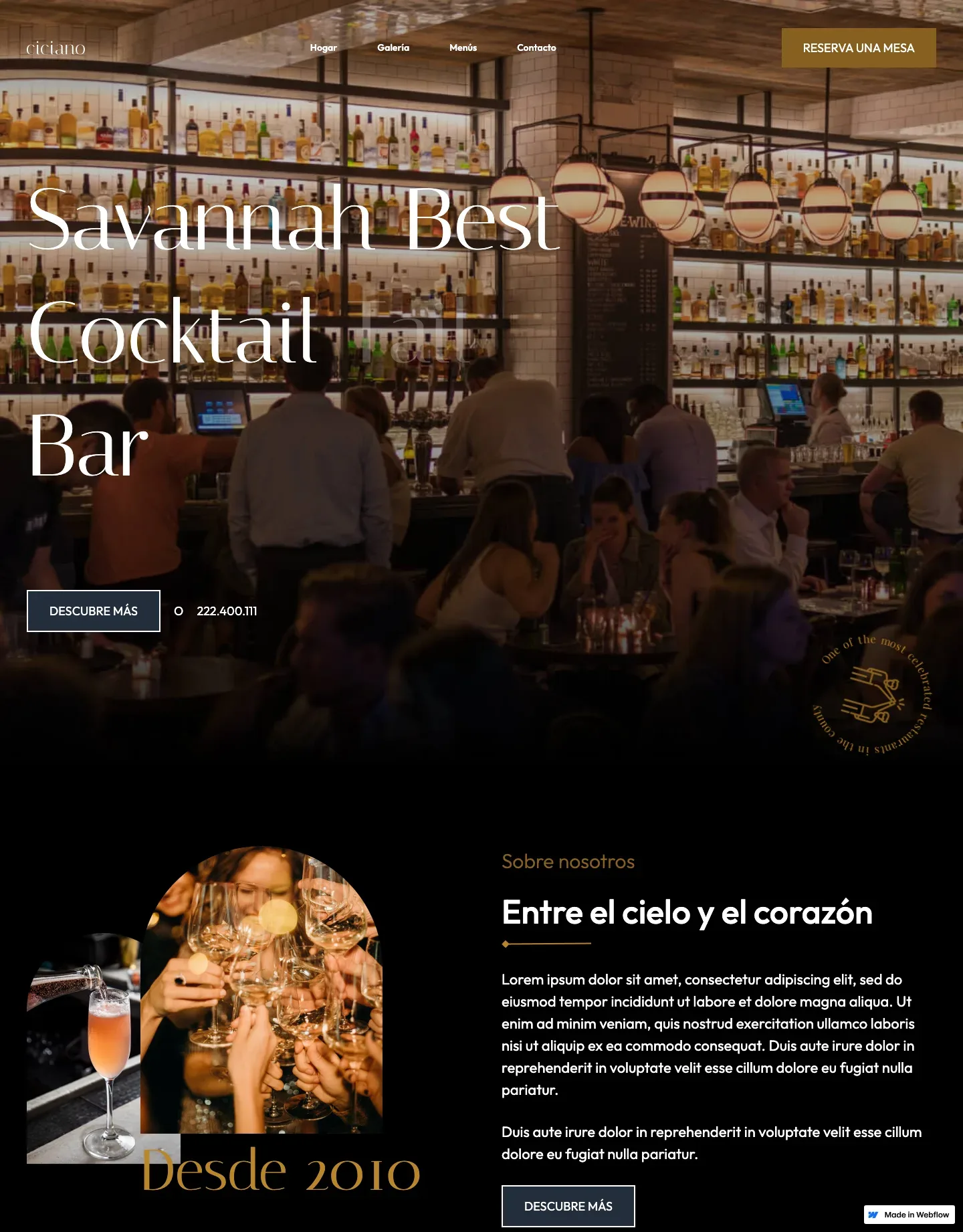 Diseño de página web para restaurantes y cafés
