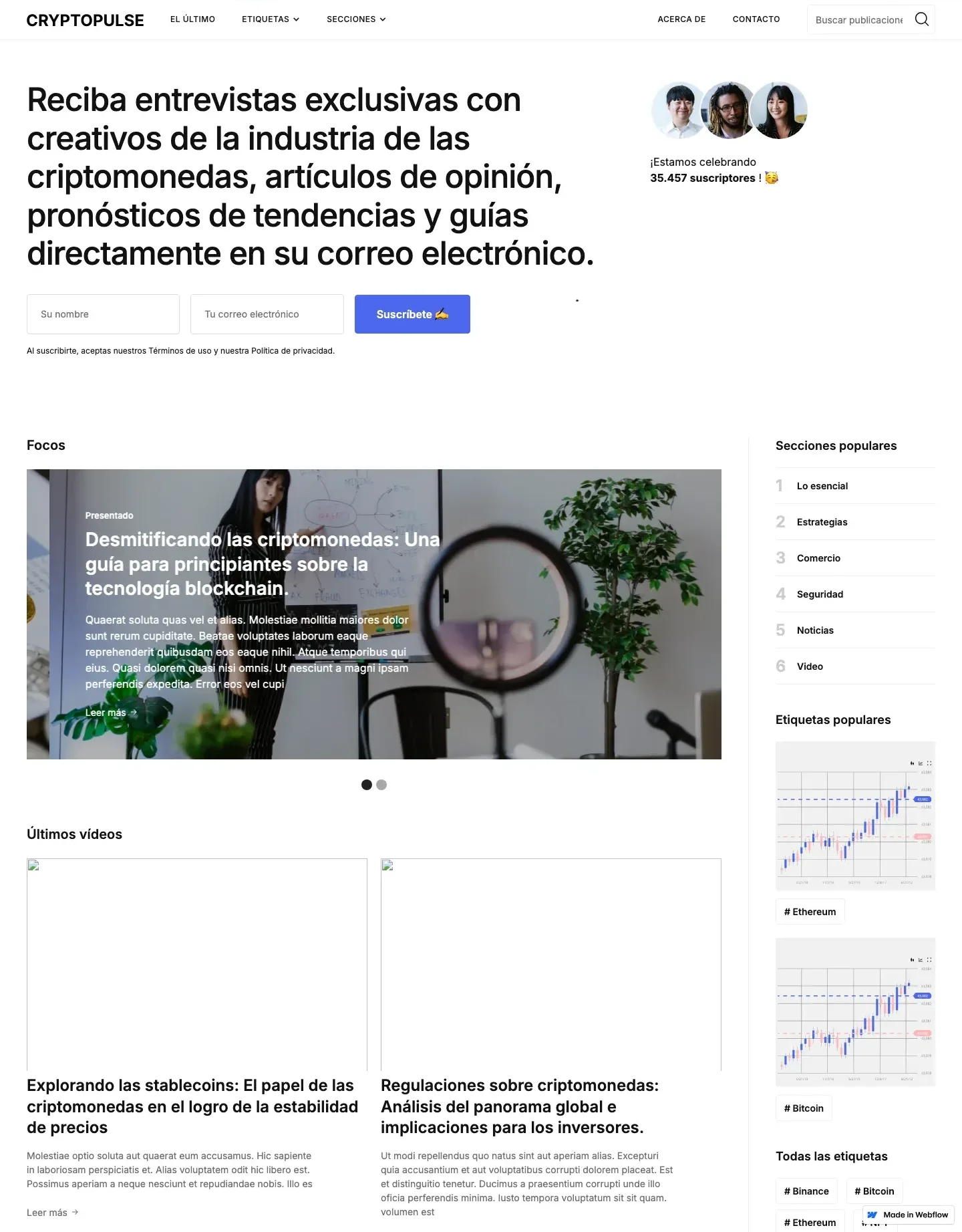 Diseño de página web para software y apps