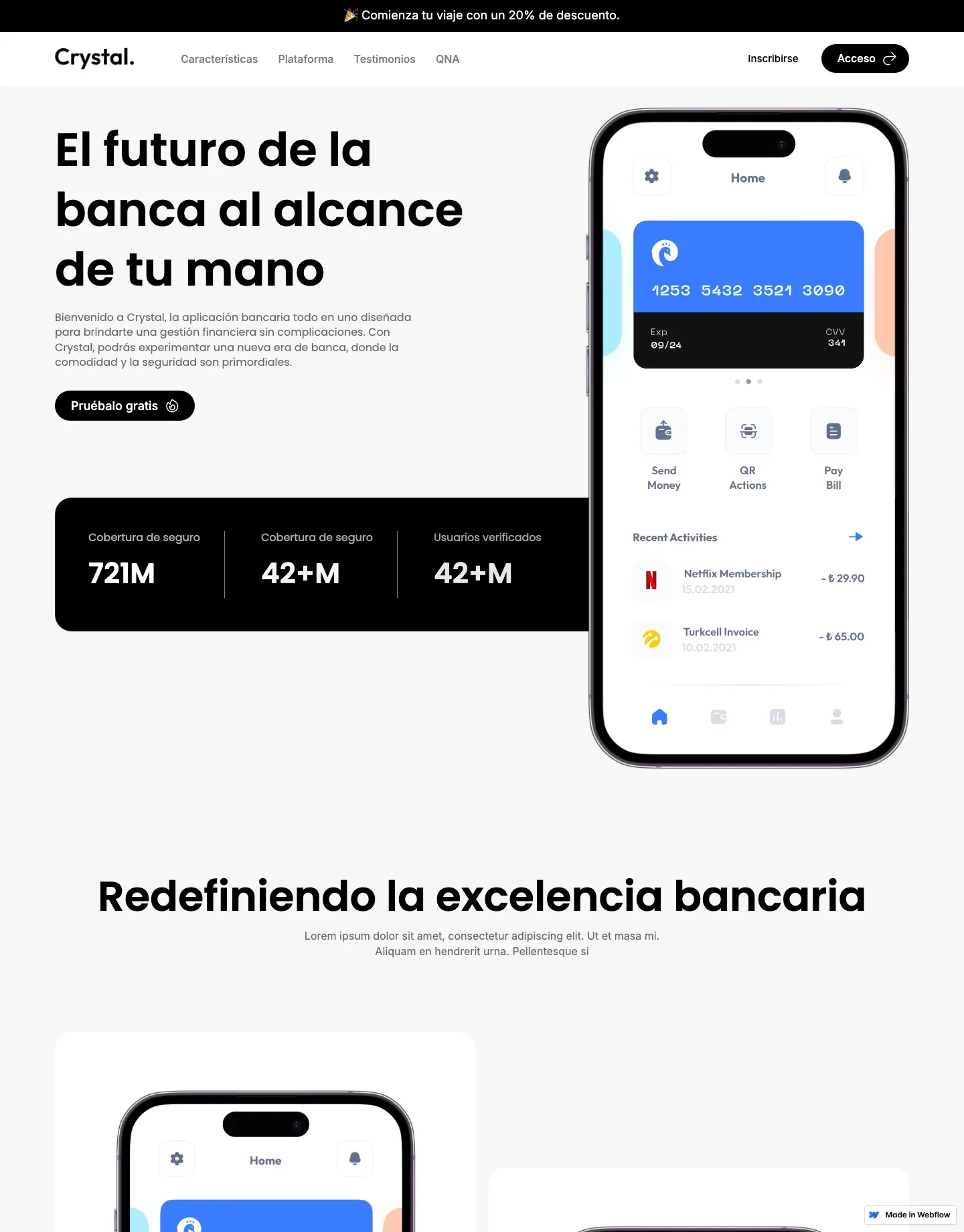 Diseño de página web para finanzas y seguros