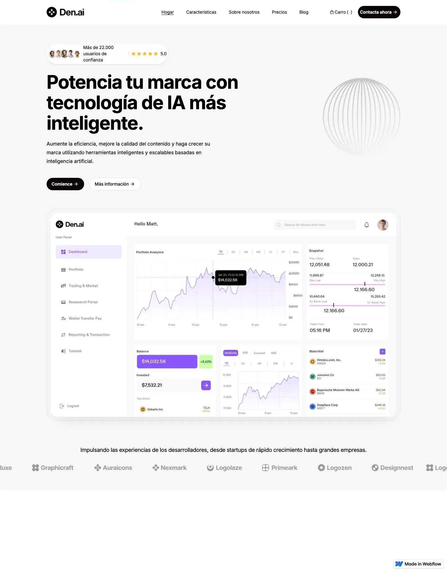 Diseño de página web para software y apps