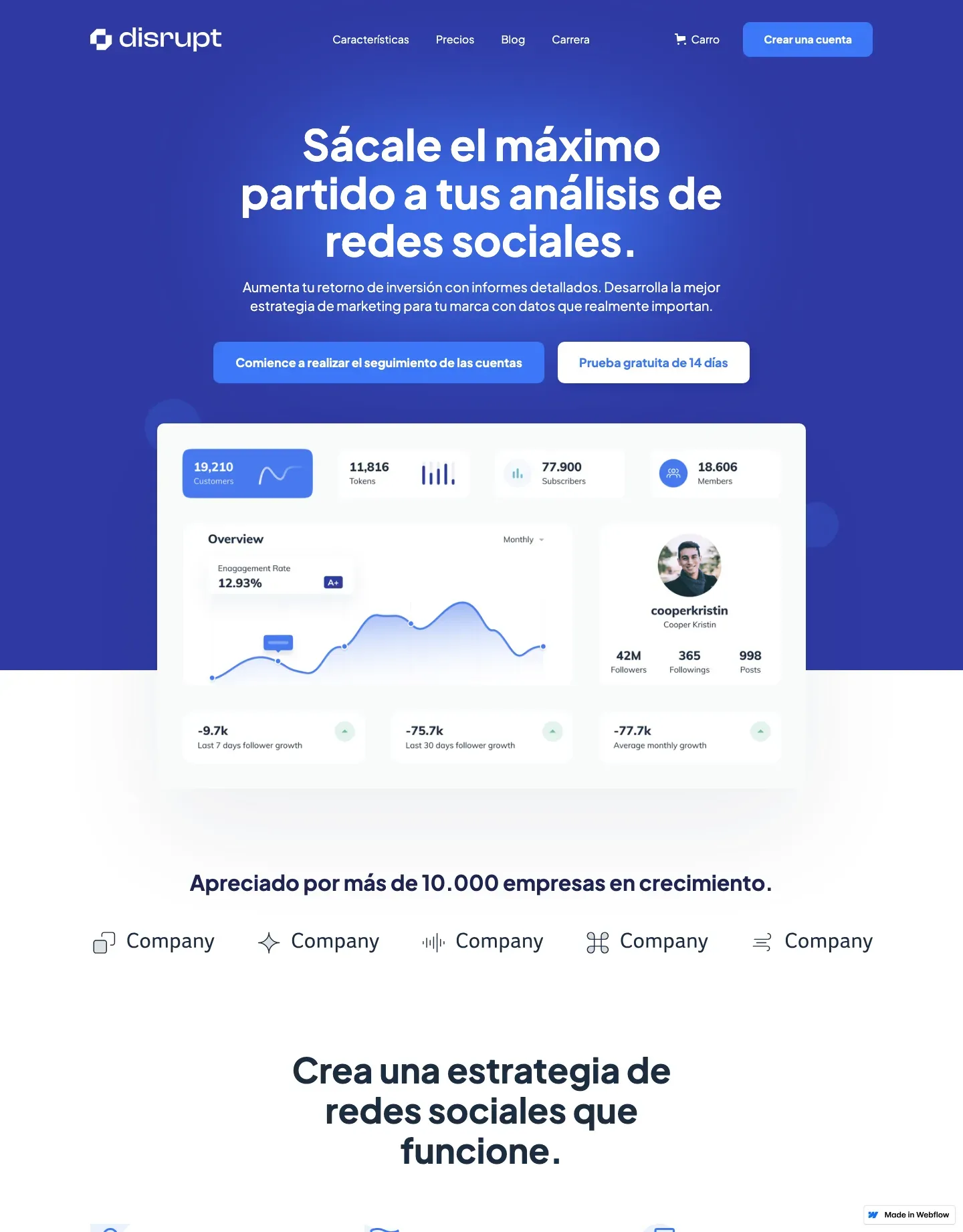 Diseño de página web para landing pages