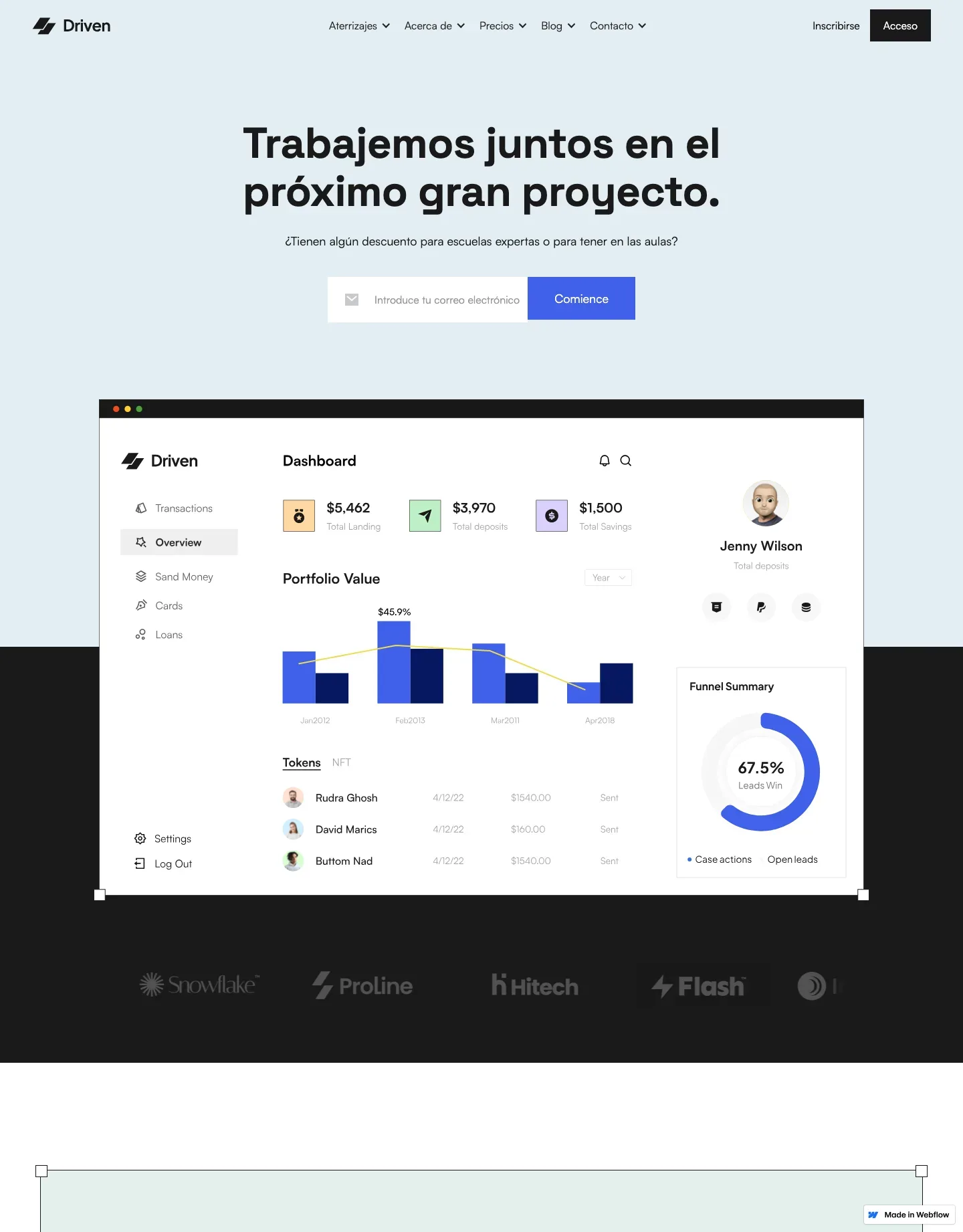 Diseño de página web para landing pages