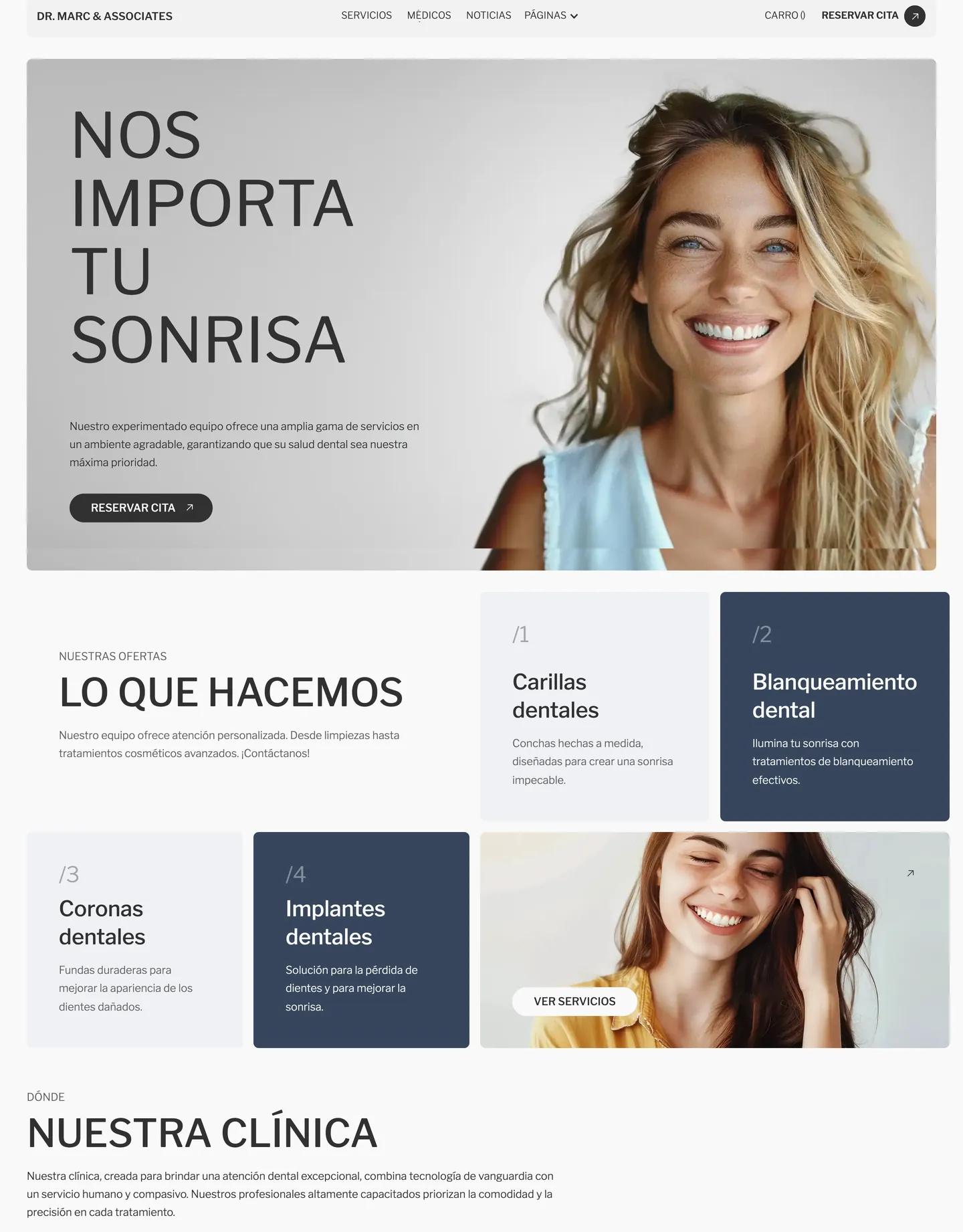 Diseño de página web para salud y bienestar