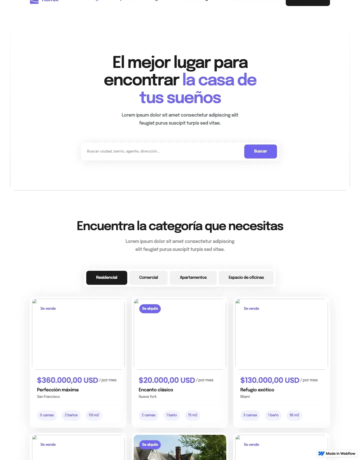 Diseño de página web para inmobiliarias
