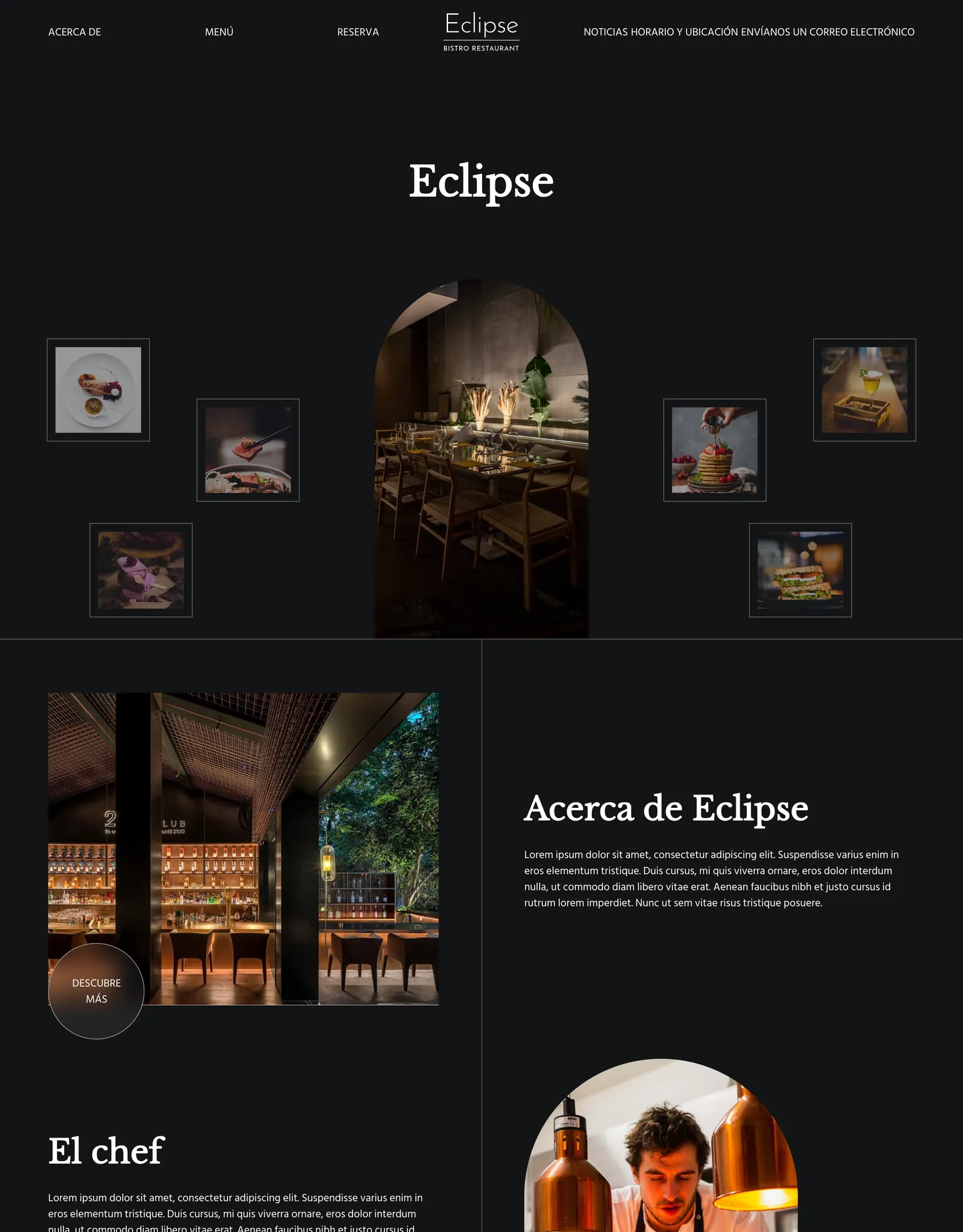 Diseño de página web para restaurantes y cafés