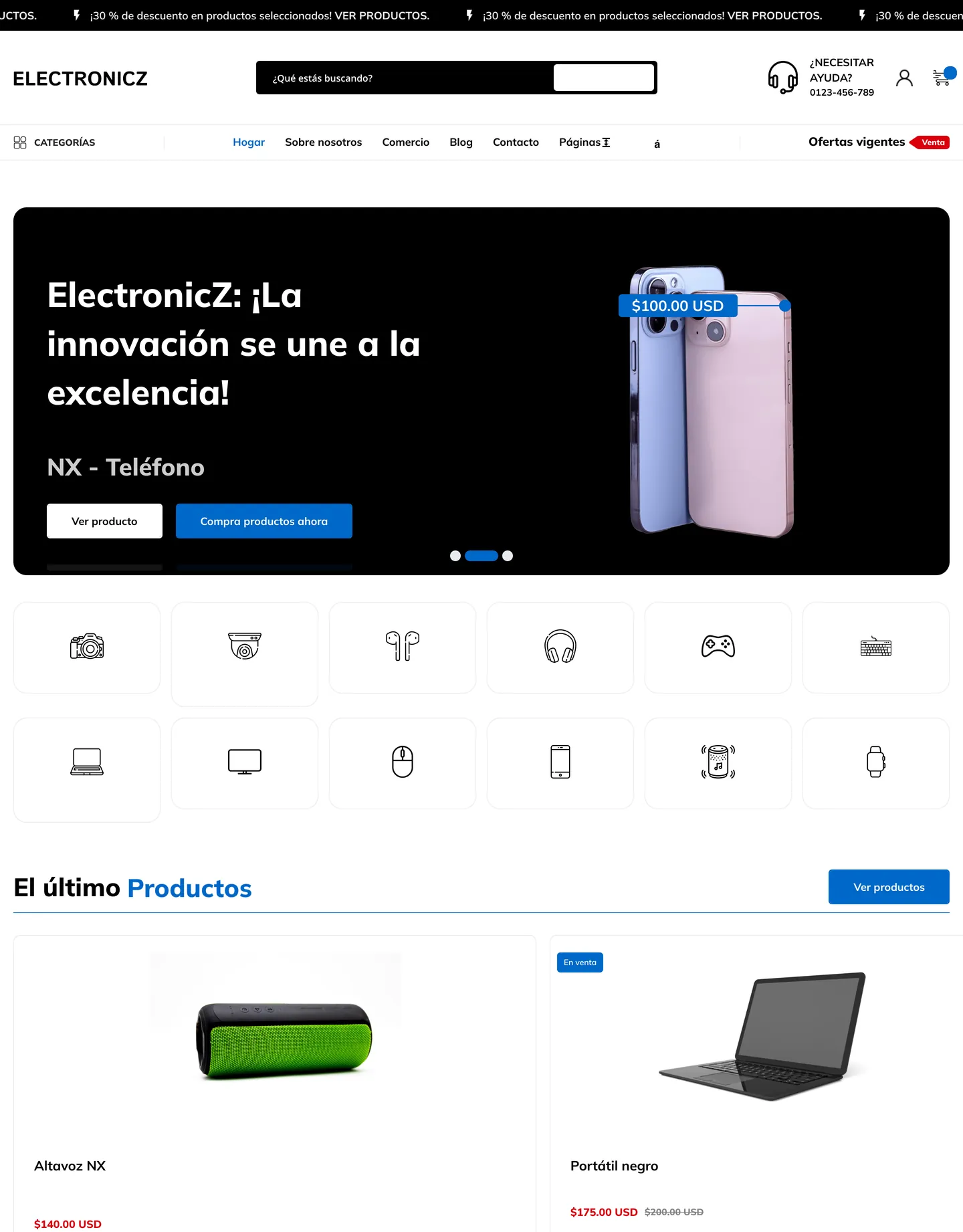 Diseño de página web para tienda online