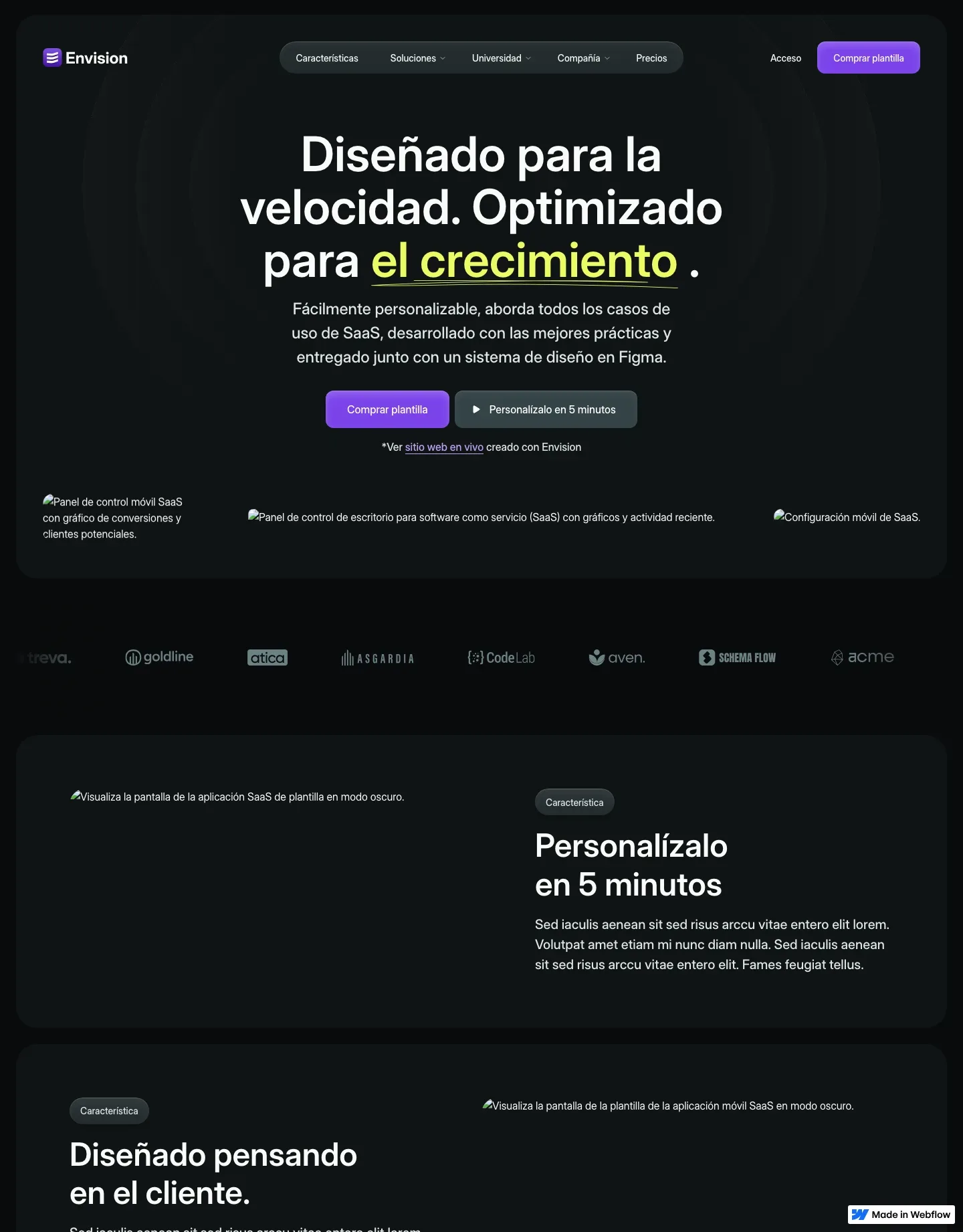 Diseño de página web para landing pages