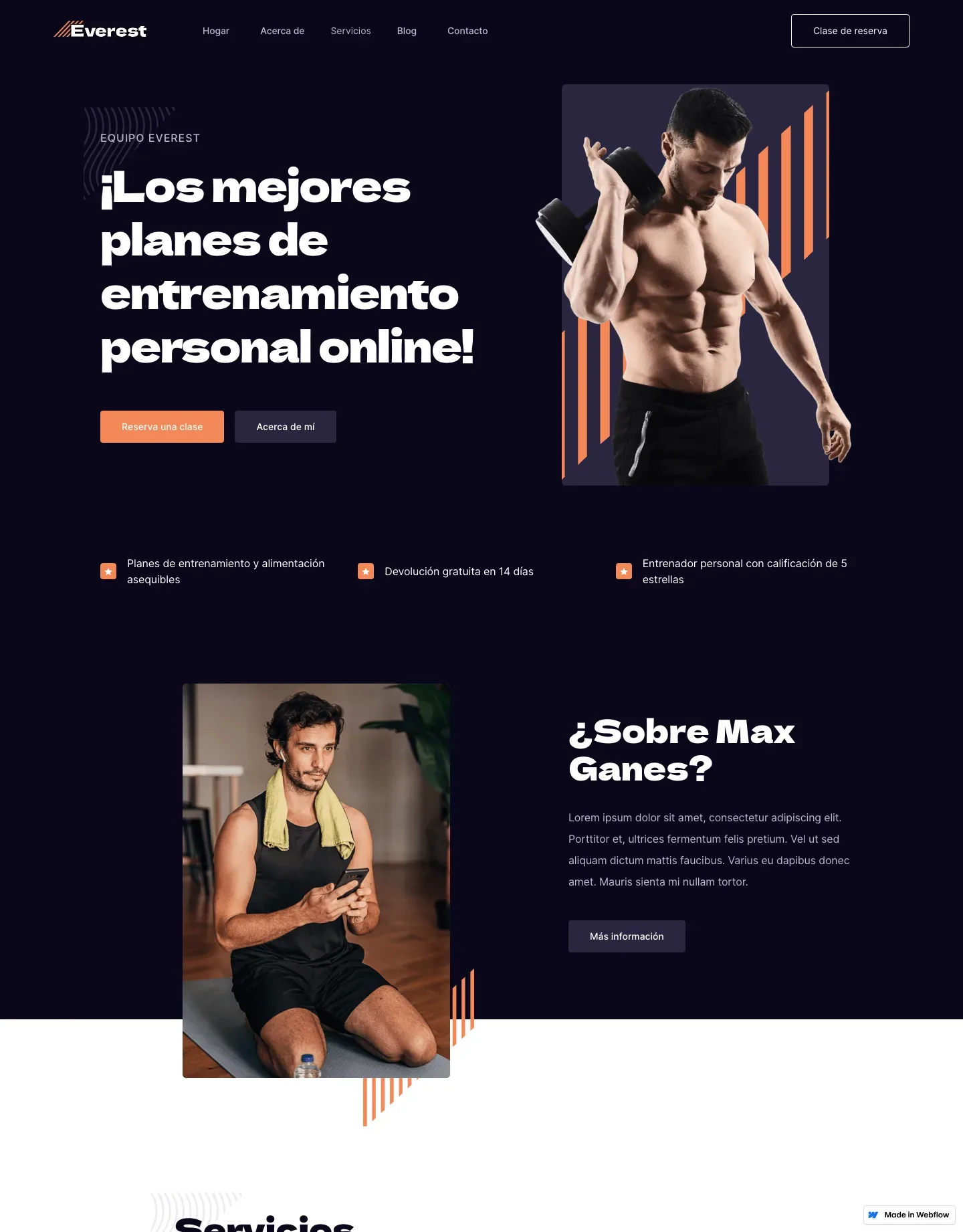 Diseño de página web para gimnasios