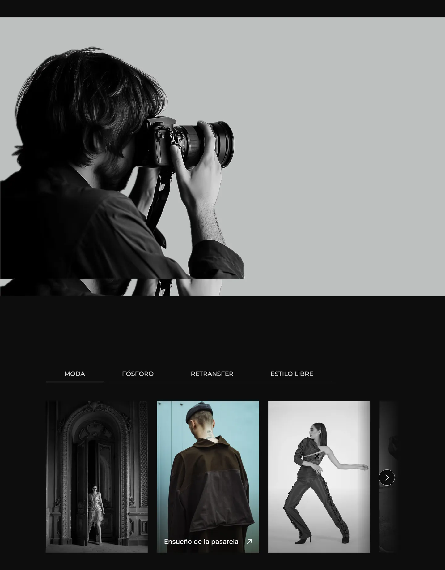 Diseño de página web para fotografía y eventos