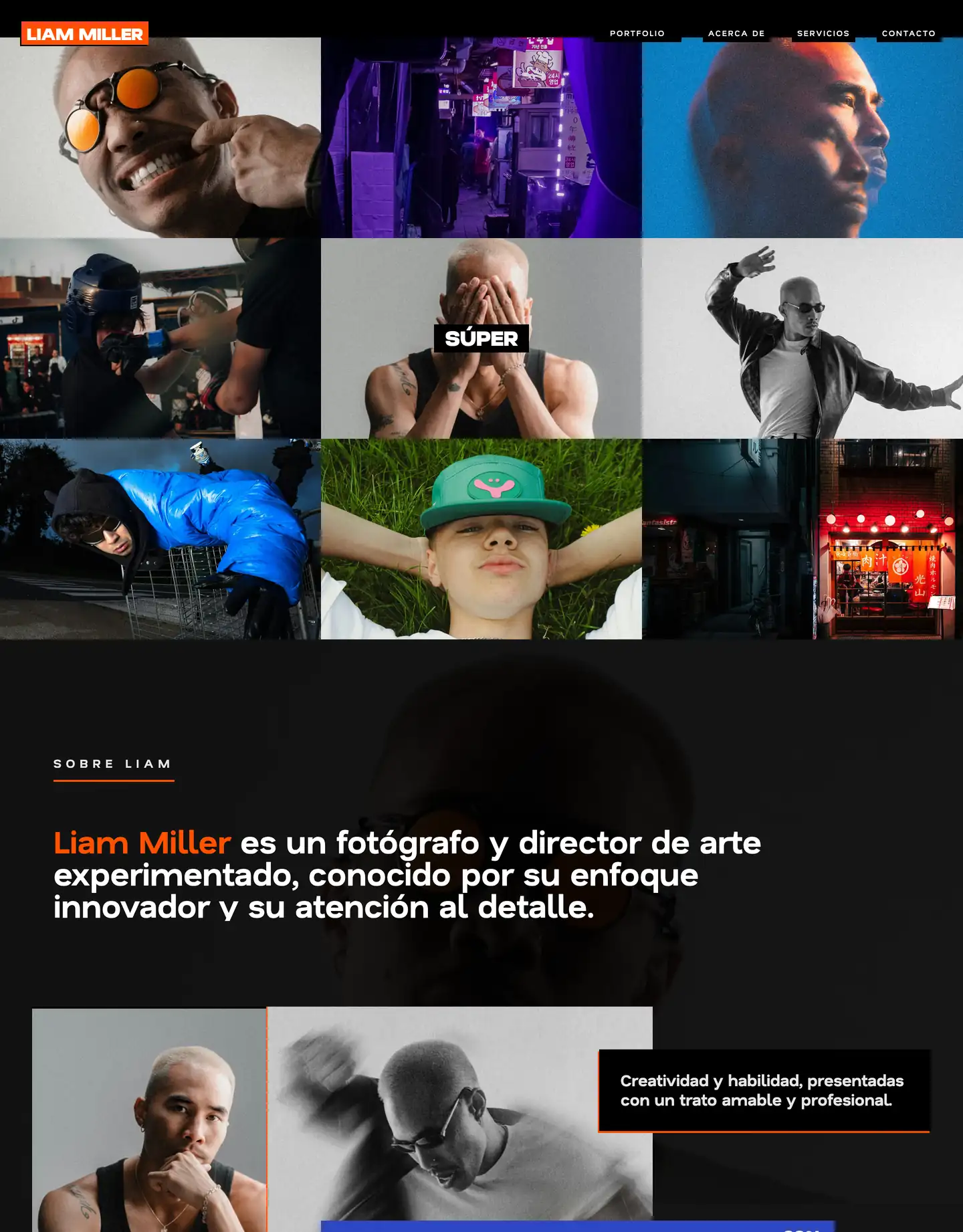 Diseño de página web para fotografía y eventos