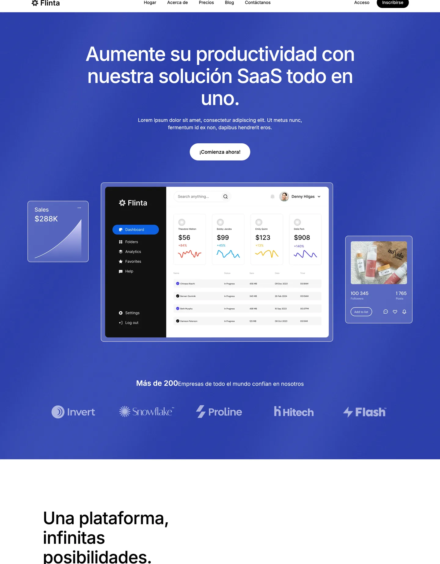 Diseño de página web para landing pages