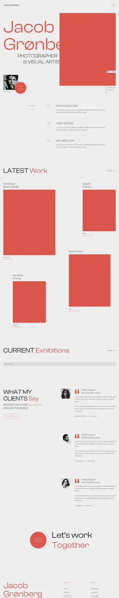 Diseño de página web para fotografía y eventos