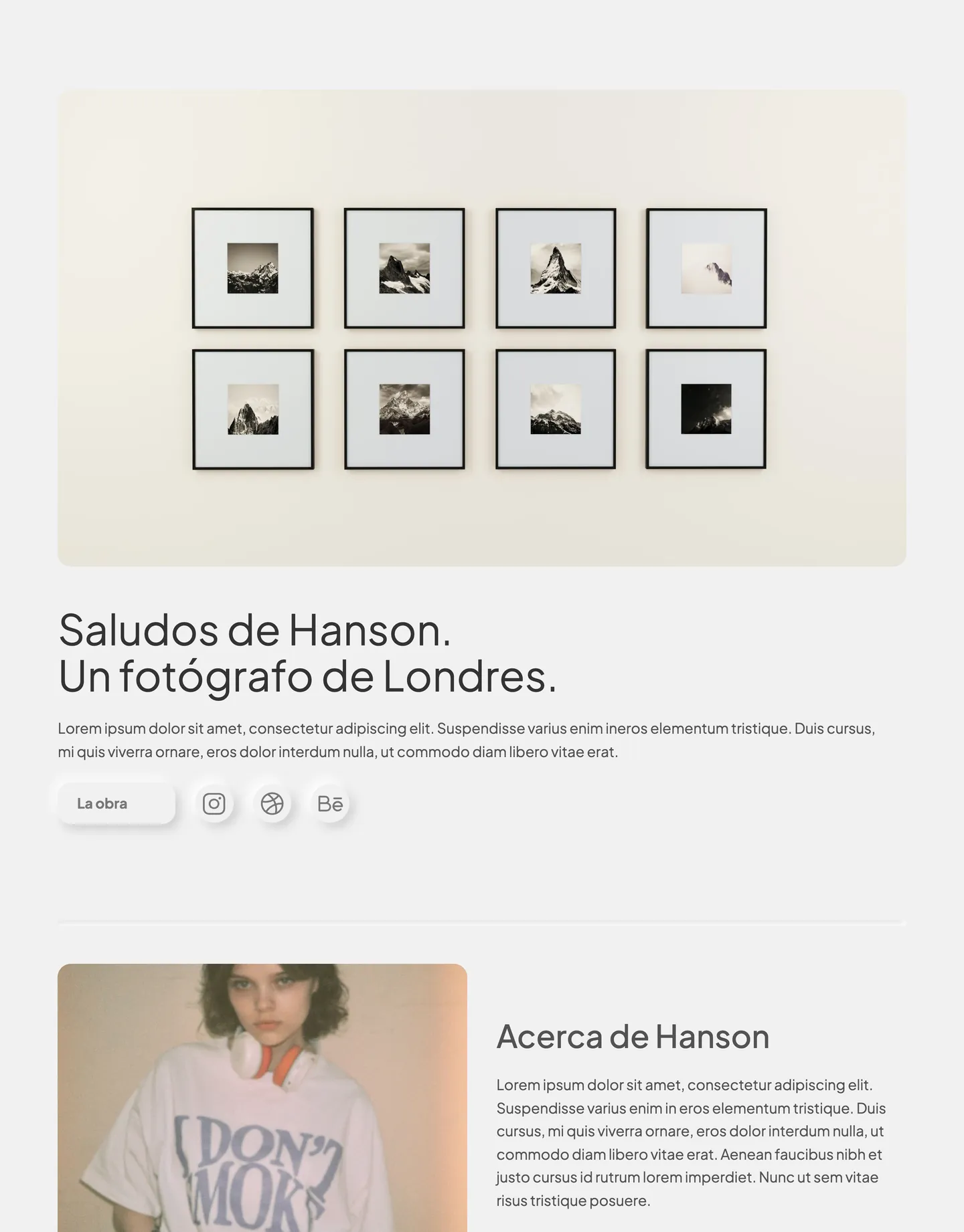 Diseño de página web para fotografía y eventos