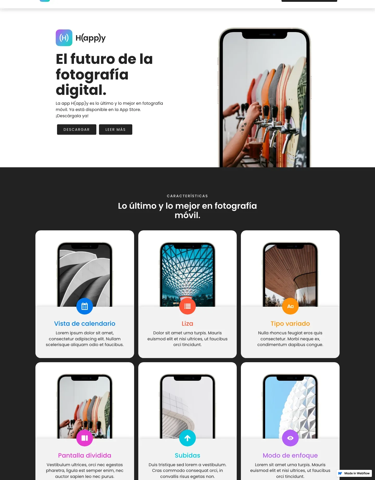 Diseño de página web para landing pages