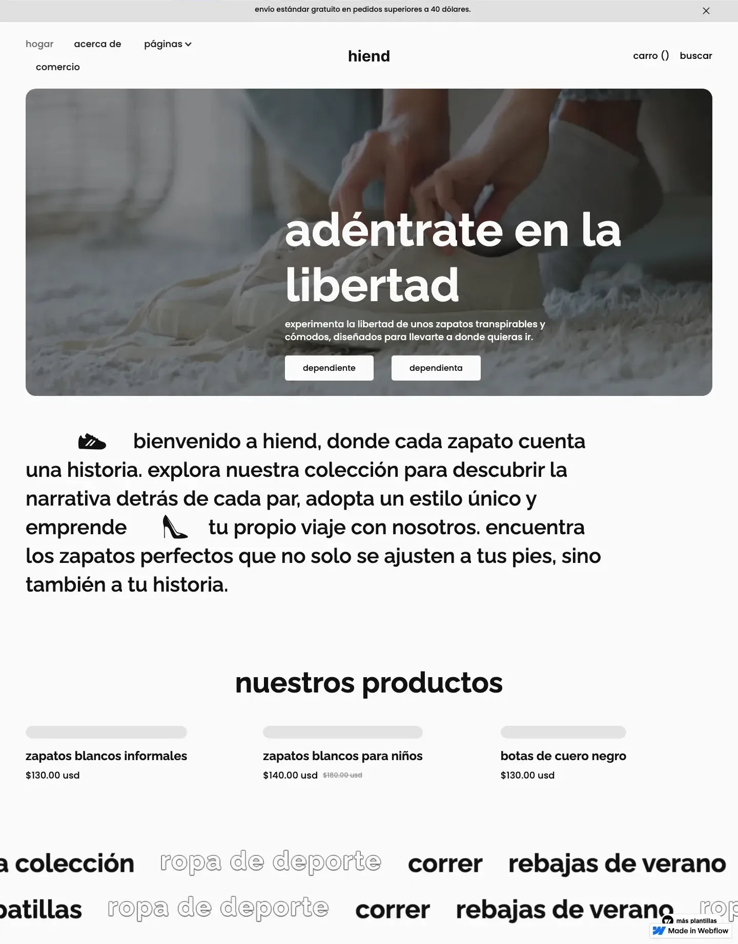Diseño de página web para tienda online