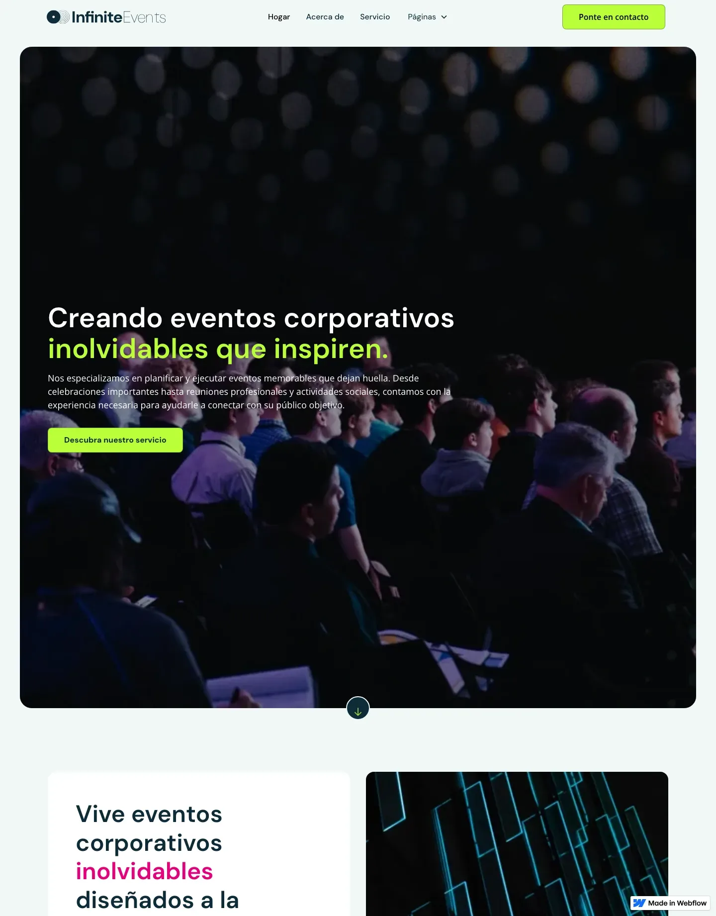 Diseño de página web para fotografía y eventos