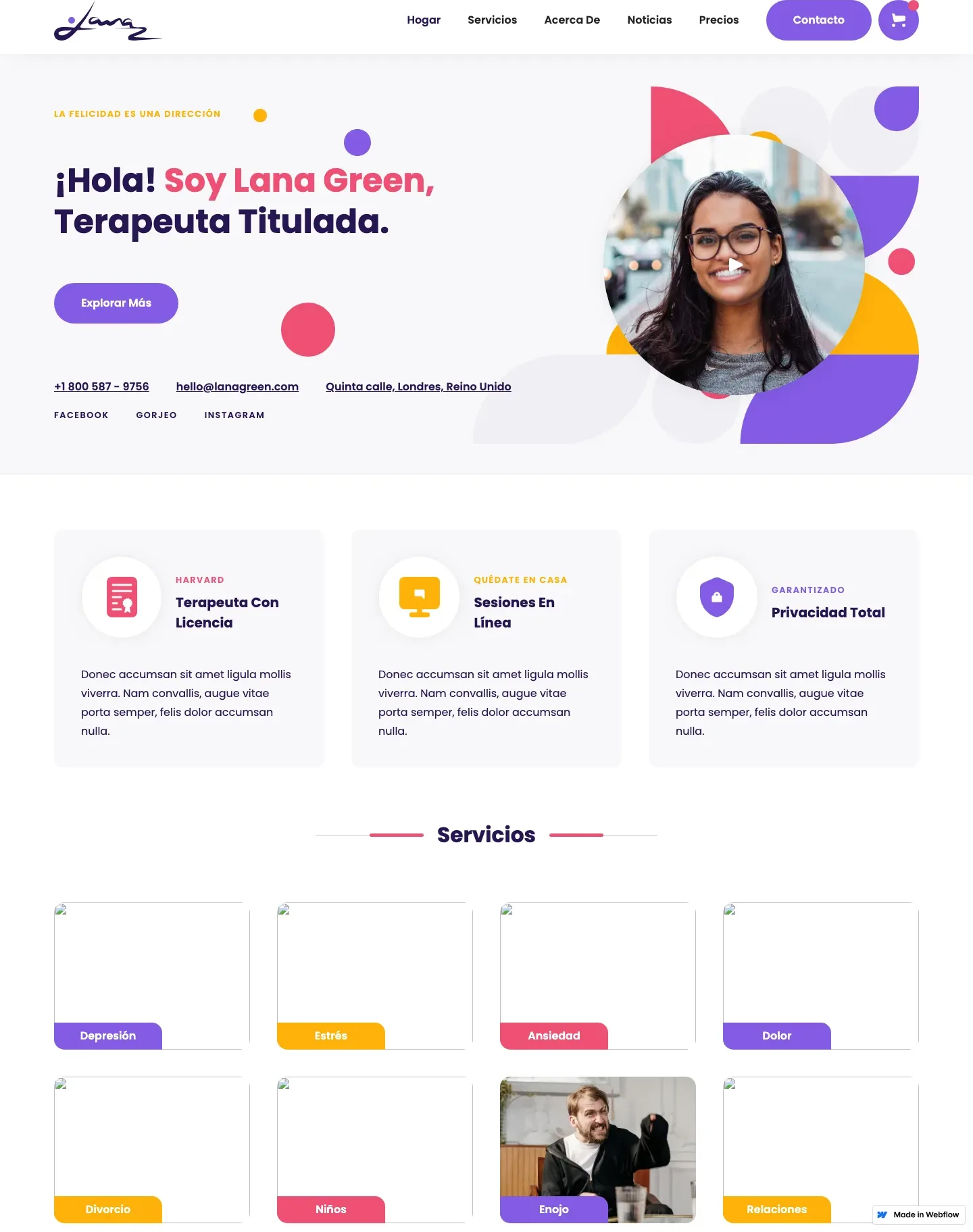 Diseño de página web para salud y bienestar