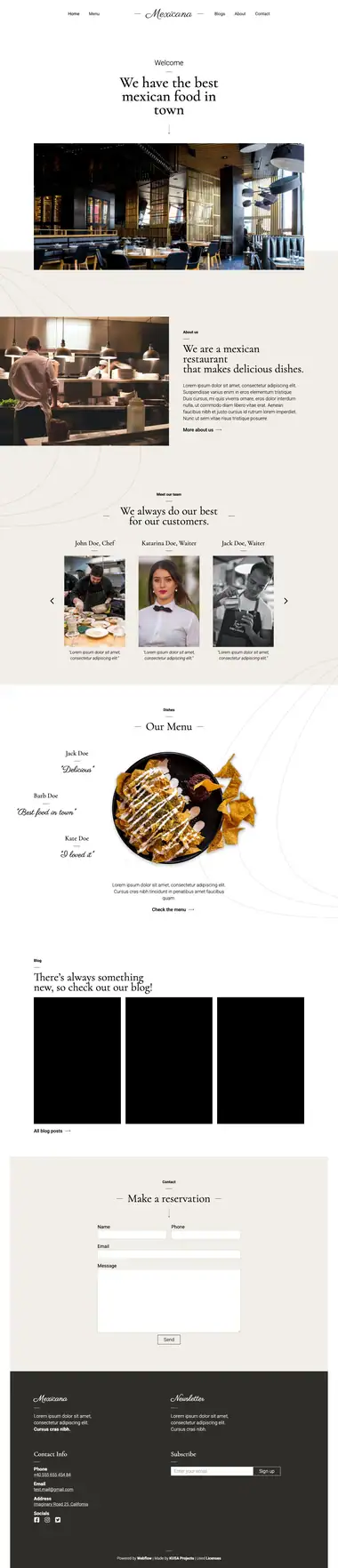 Diseño de página web para restaurantes y cafés