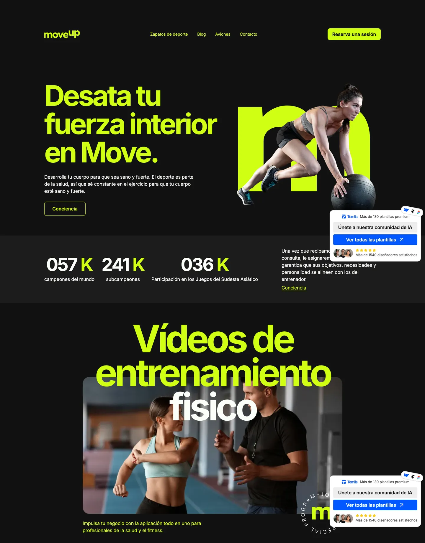 Diseño de página web para gimnasios