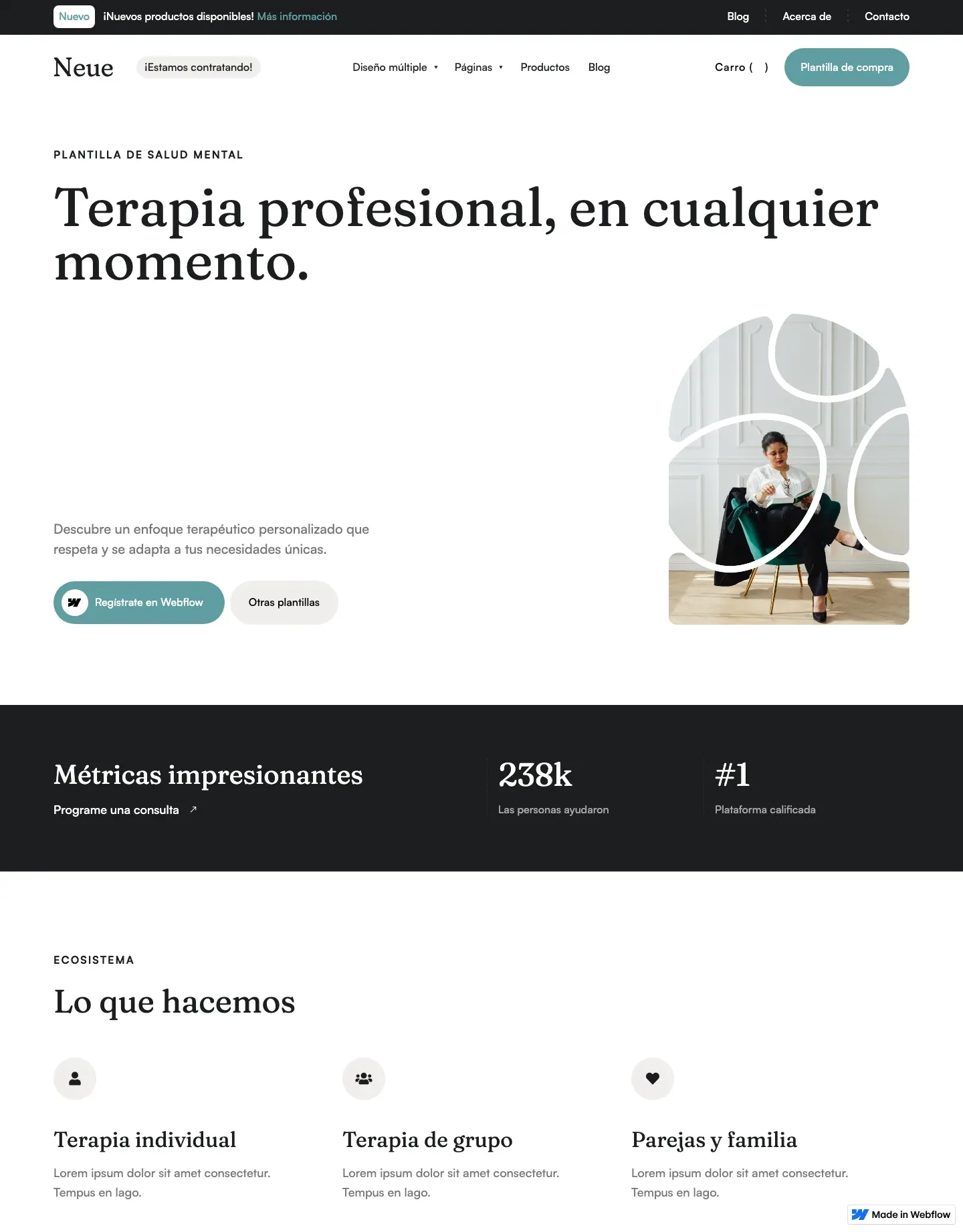 Diseño de página web para salud y bienestar