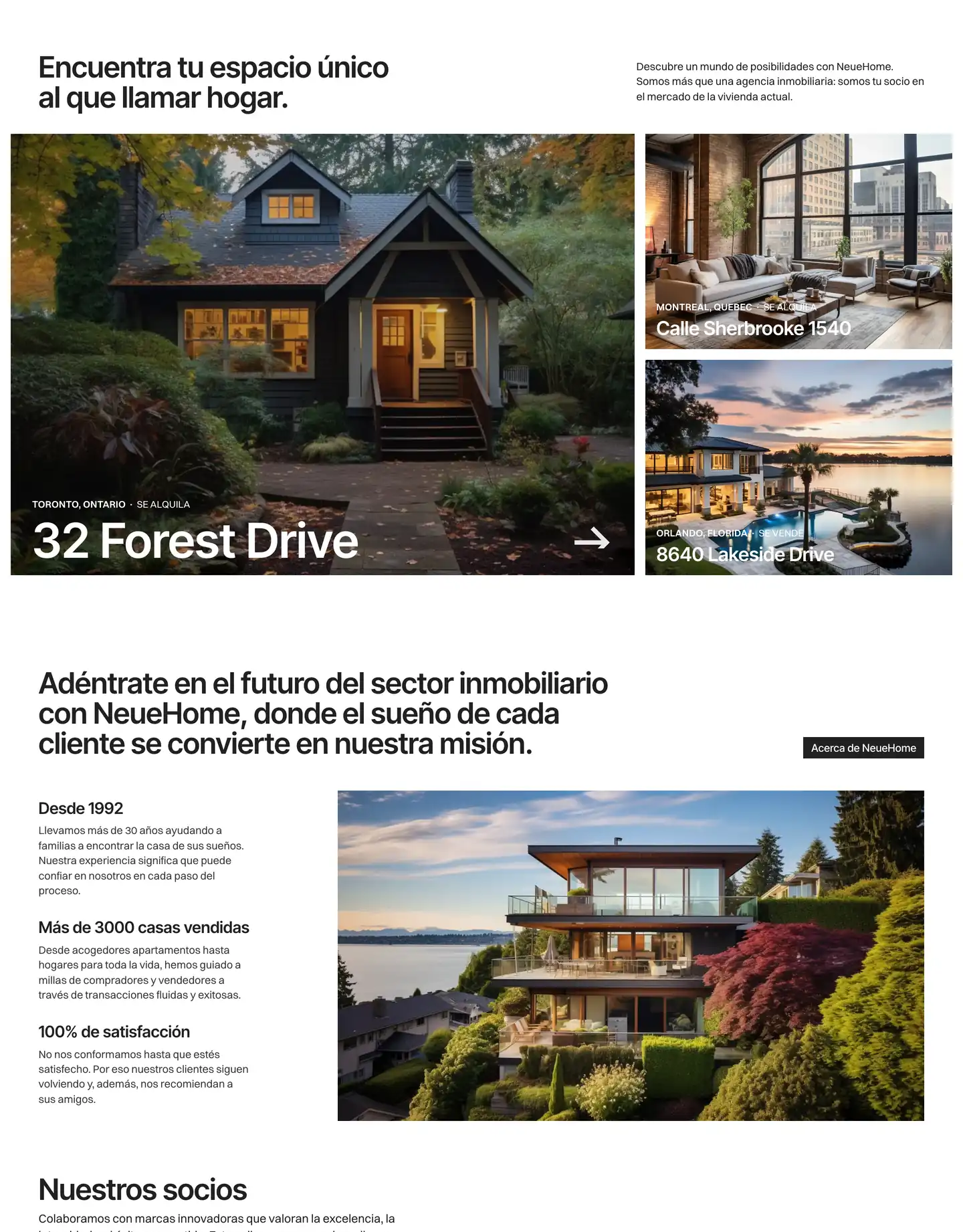 Diseño de página web para inmobiliarias