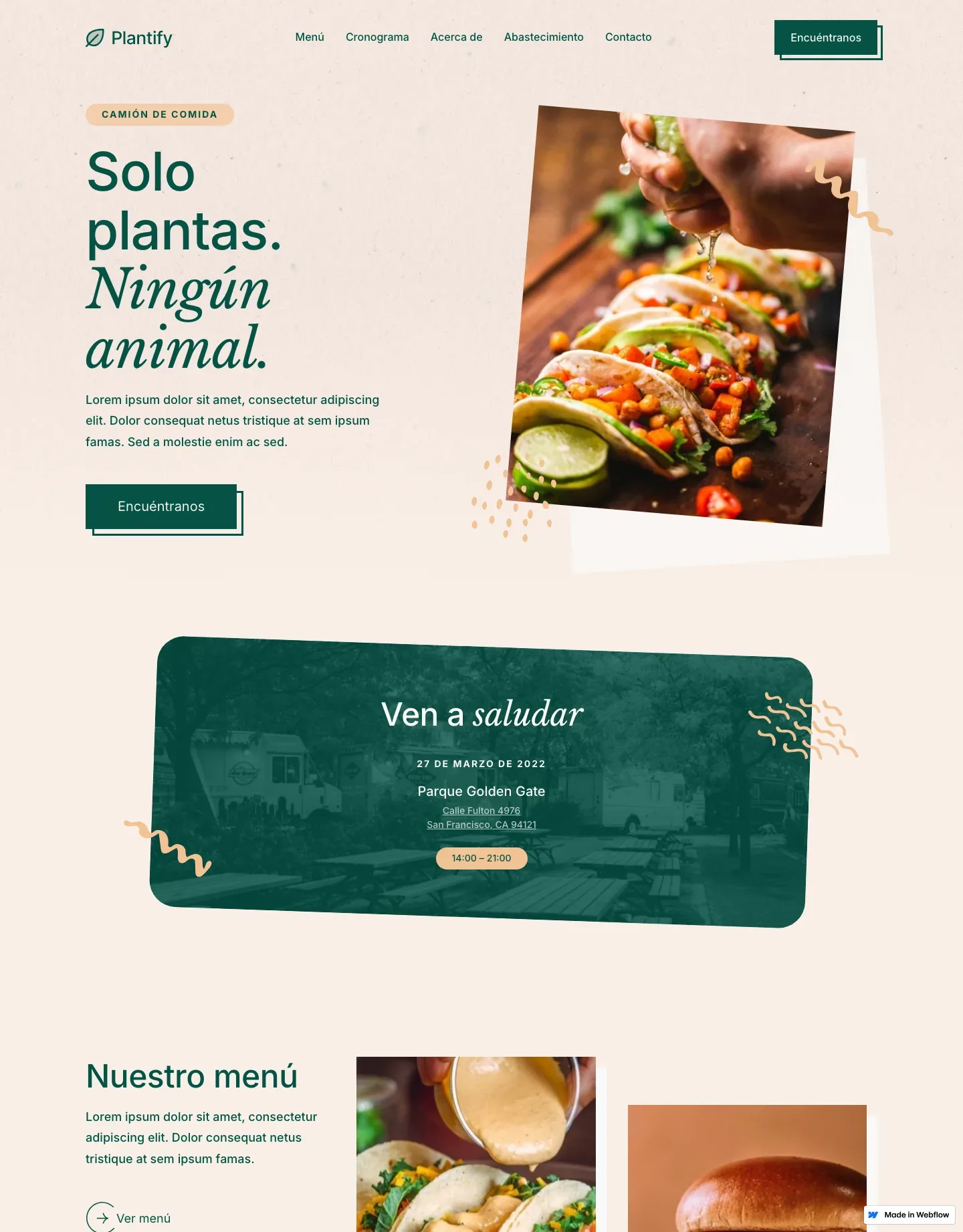 Diseño de página web para restaurantes y cafés