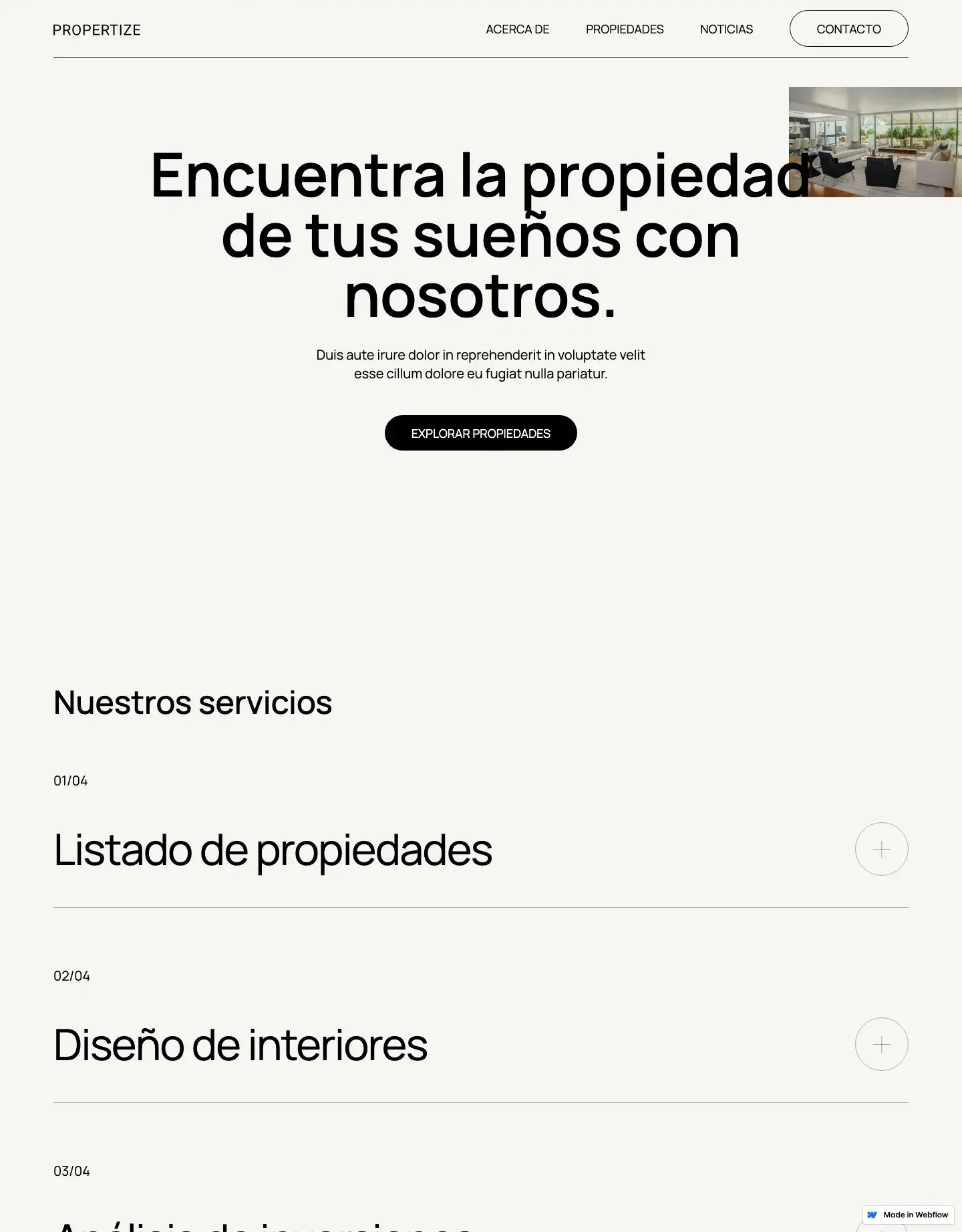 Diseño de página web para inmobiliarias