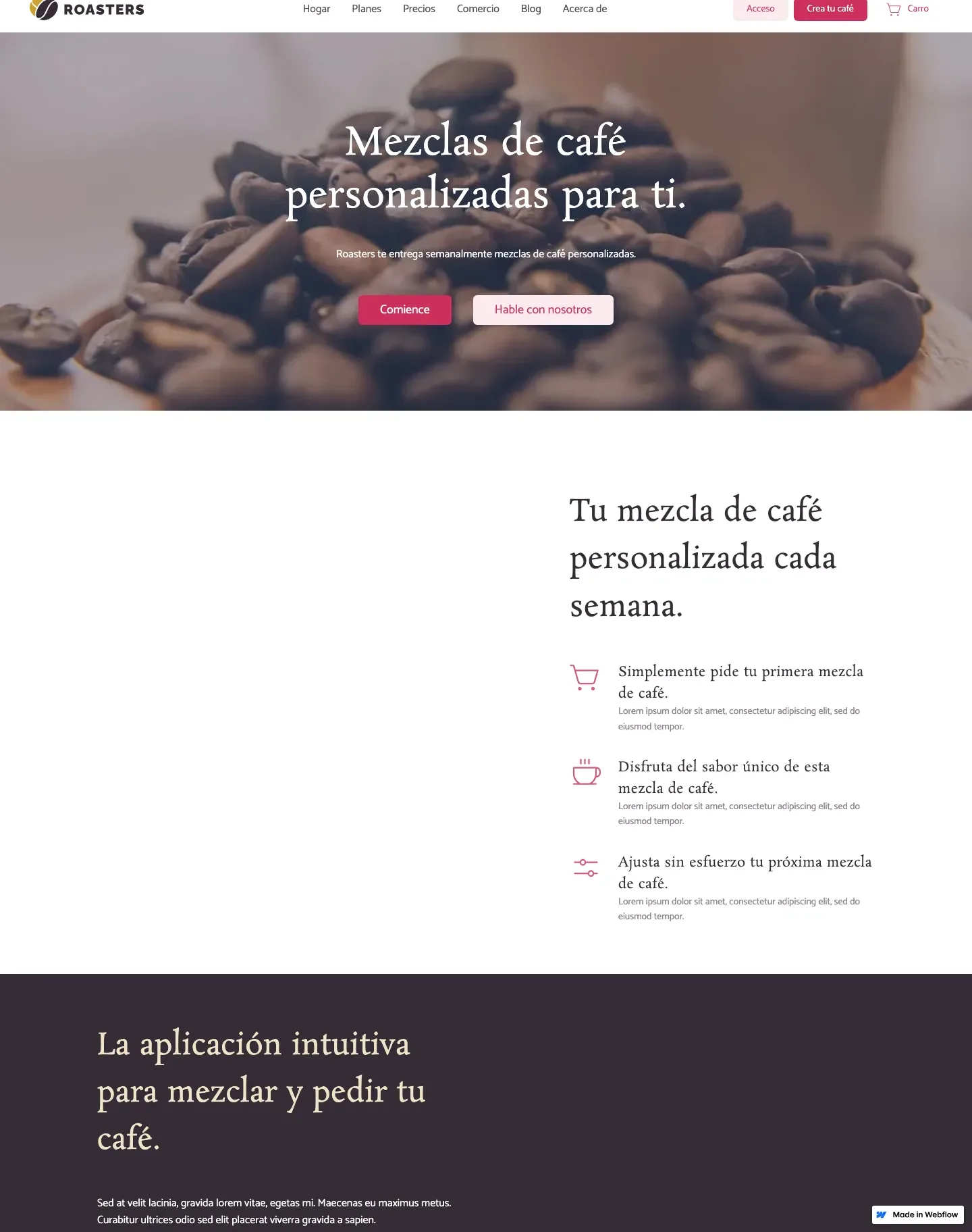 Diseño de página web para restaurantes y cafés