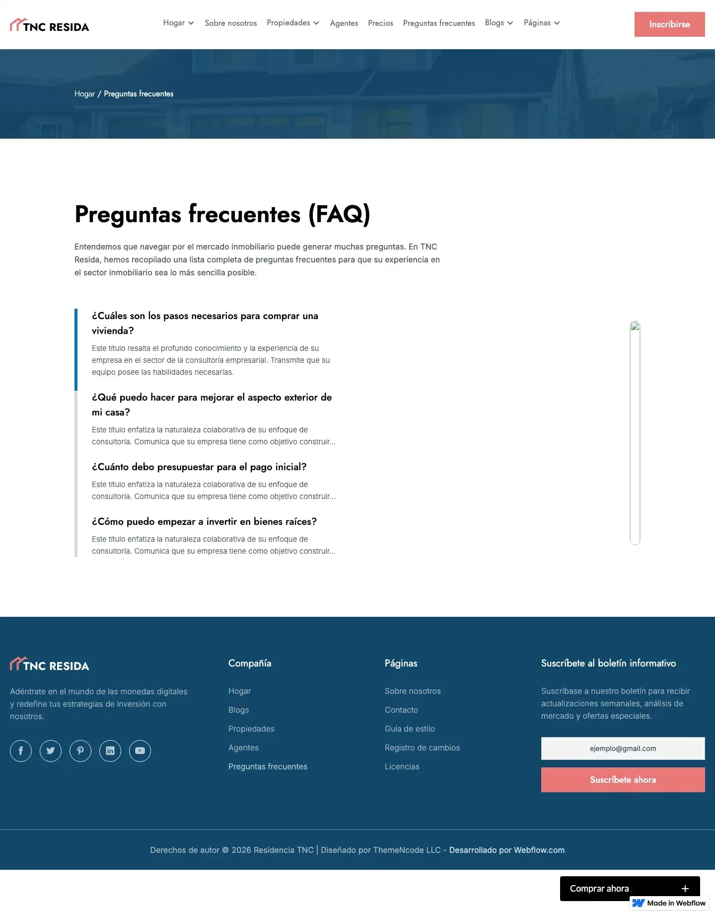 Diseño de página web para inmobiliarias