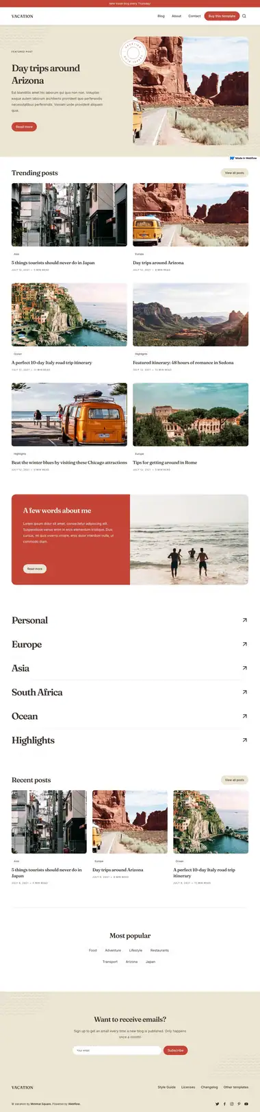 Diseño de página web para turismo y viajes